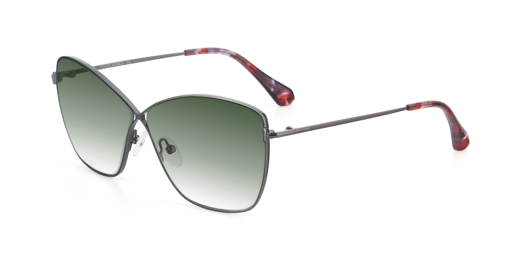 Angle of 9412 in Gunmetal with Green Gradient Lenses
