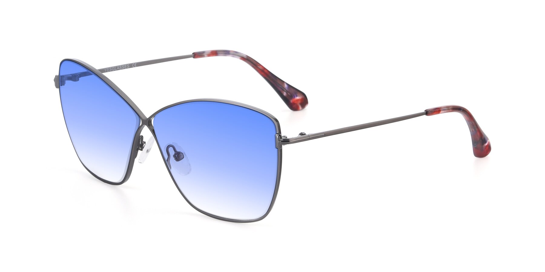 Angle of 9412 in Gunmetal with Blue Gradient Lenses