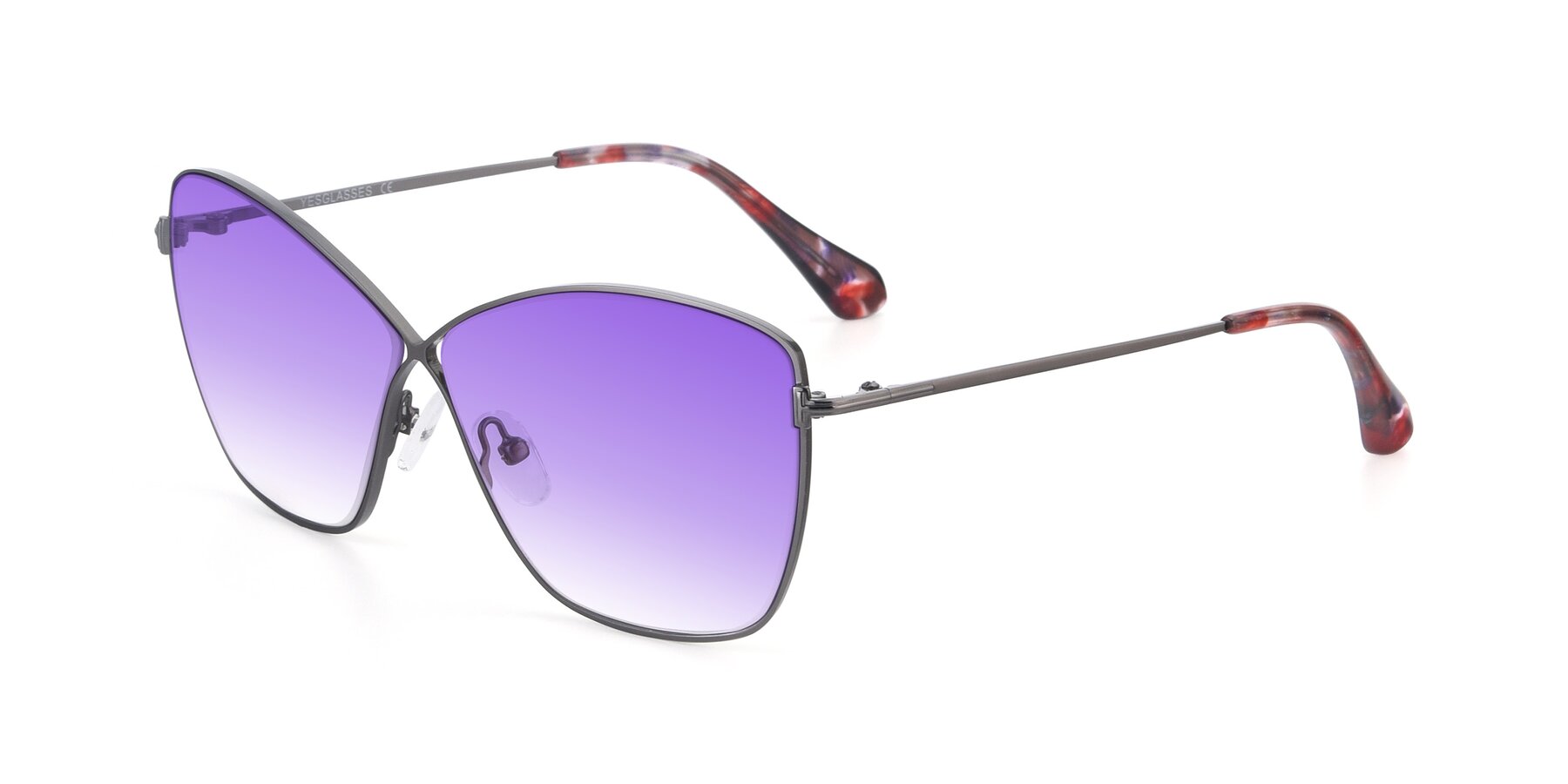 Angle of 9412 in Gunmetal with Purple Gradient Lenses