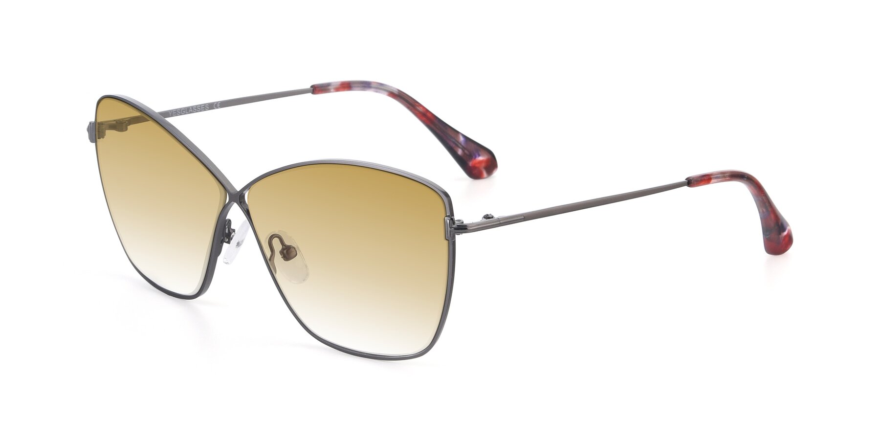 Angle of 9412 in Gunmetal with Champagne Gradient Lenses