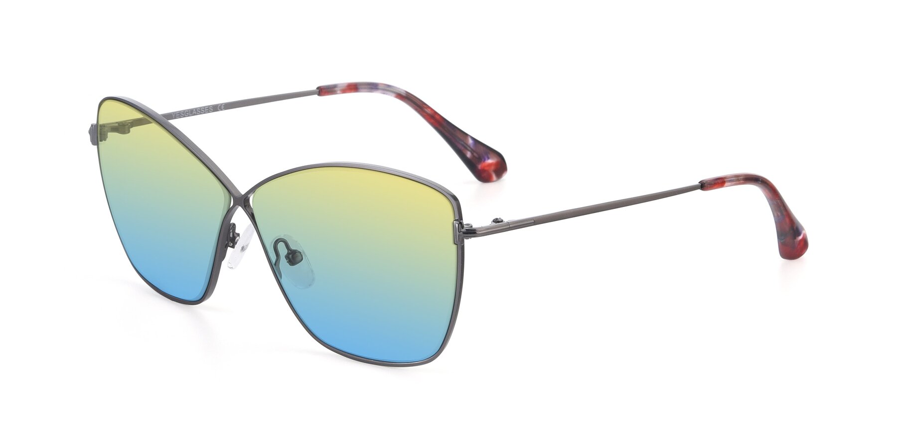 Angle of 9412 in Gunmetal with Yellow / Blue Gradient Lenses