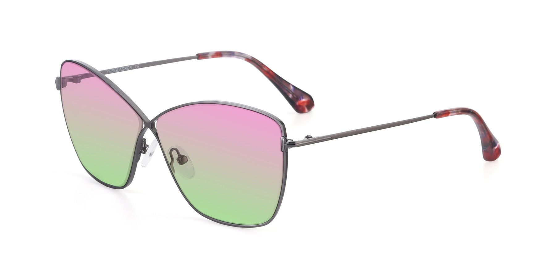 Angle of 9412 in Gunmetal with Pink / Green Gradient Lenses