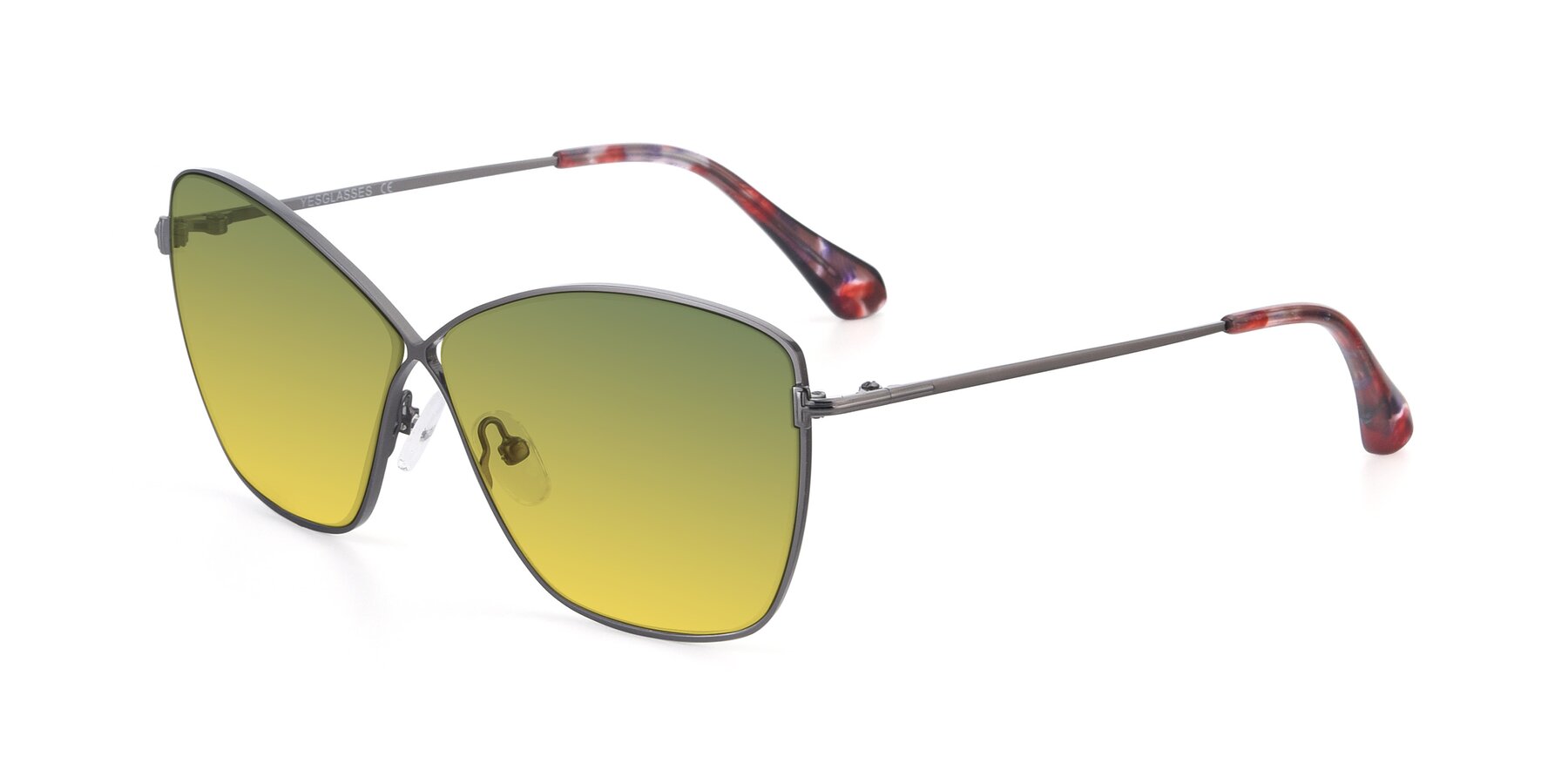 Angle of 9412 in Gunmetal with Green / Yellow Gradient Lenses