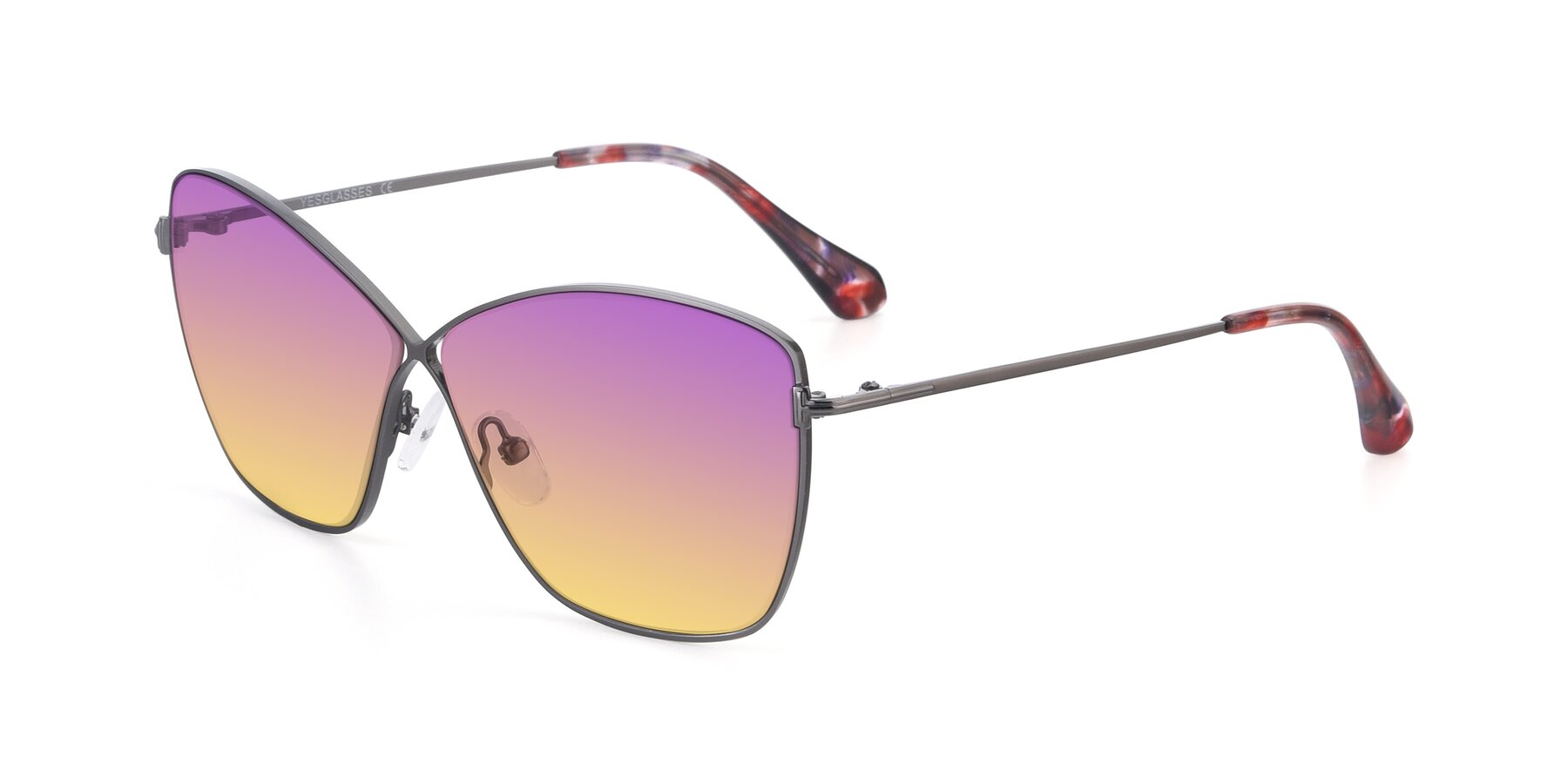 Angle of 9412 in Gunmetal with Purple / Yellow Gradient Lenses