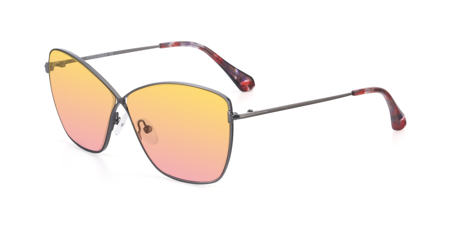 Angle of 9412 in Gunmetal with Yellow / Pink Gradient Lenses