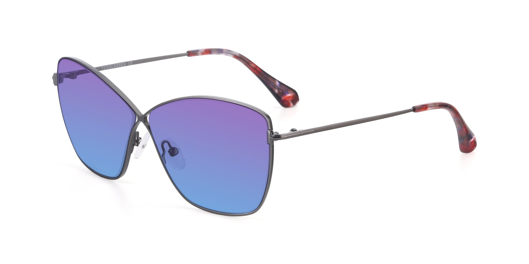 Angle of 9412 in Gunmetal with Purple / Blue Gradient Lenses