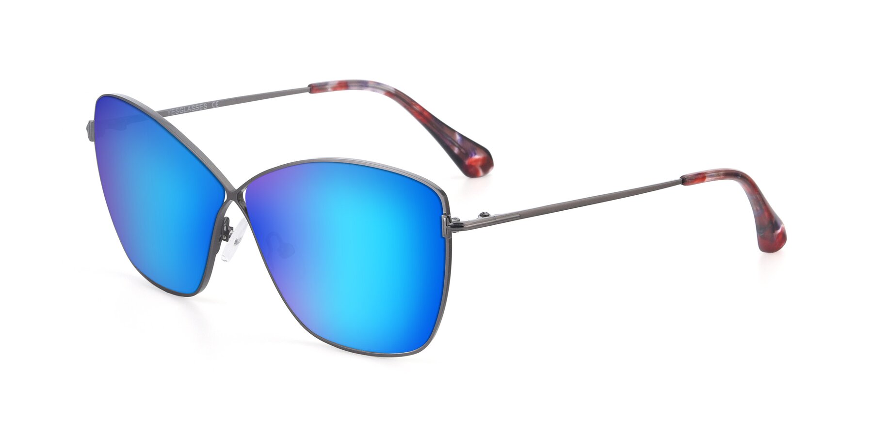 Angle of 9412 in Gunmetal with Blue Mirrored Lenses