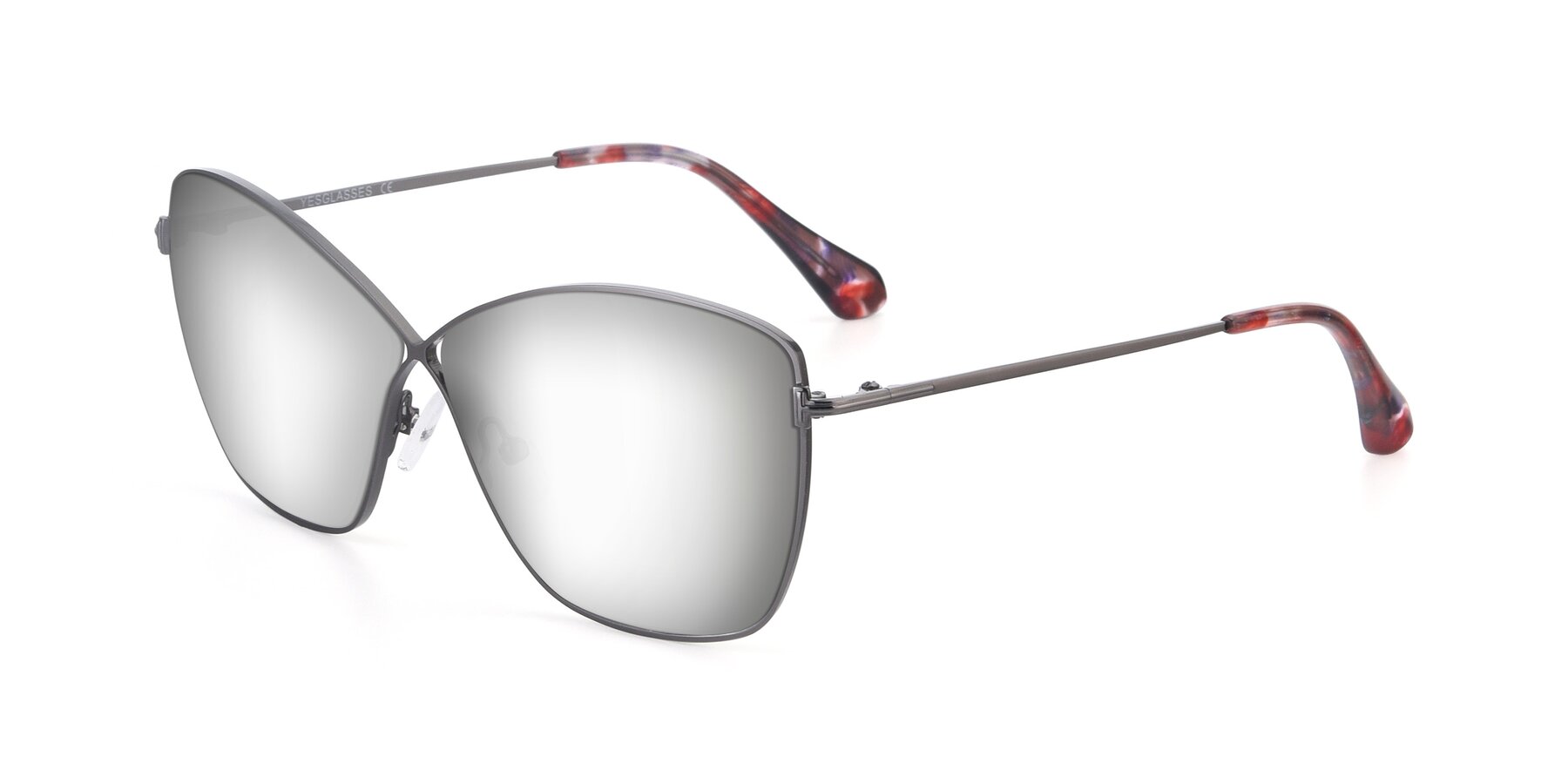 Angle of 9412 in Gunmetal with Silver Mirrored Lenses