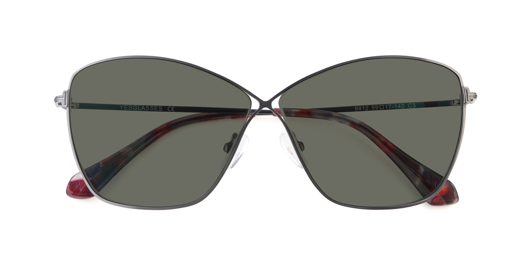 Folded Front of 9412 in Gunmetal with Gray Polarized Lenses