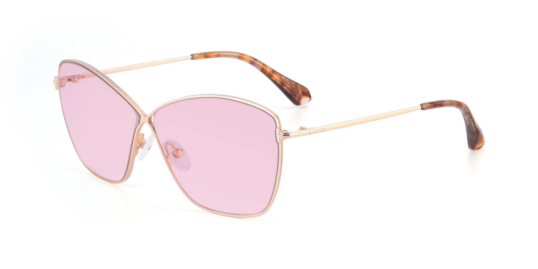 Angle of 9412 in Gold with Light Pink Tinted Lenses
