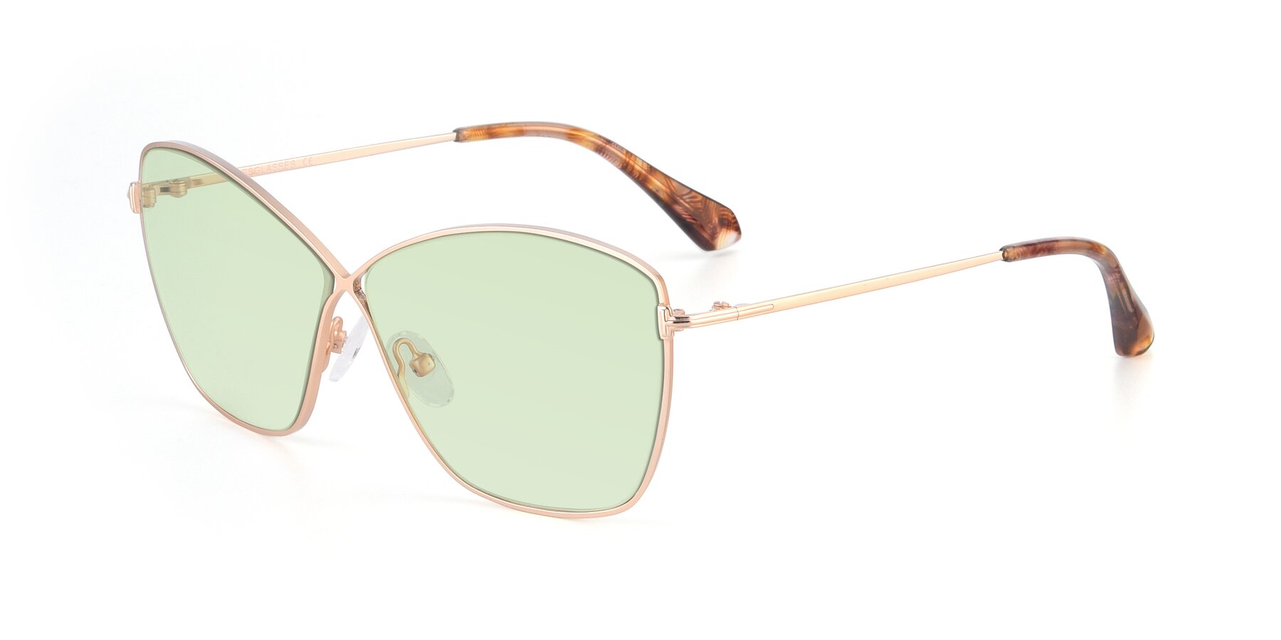 Angle of 9412 in Gold with Light Green Tinted Lenses