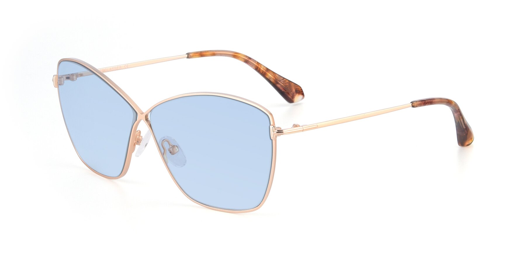 Angle of 9412 in Gold with Light Blue Tinted Lenses