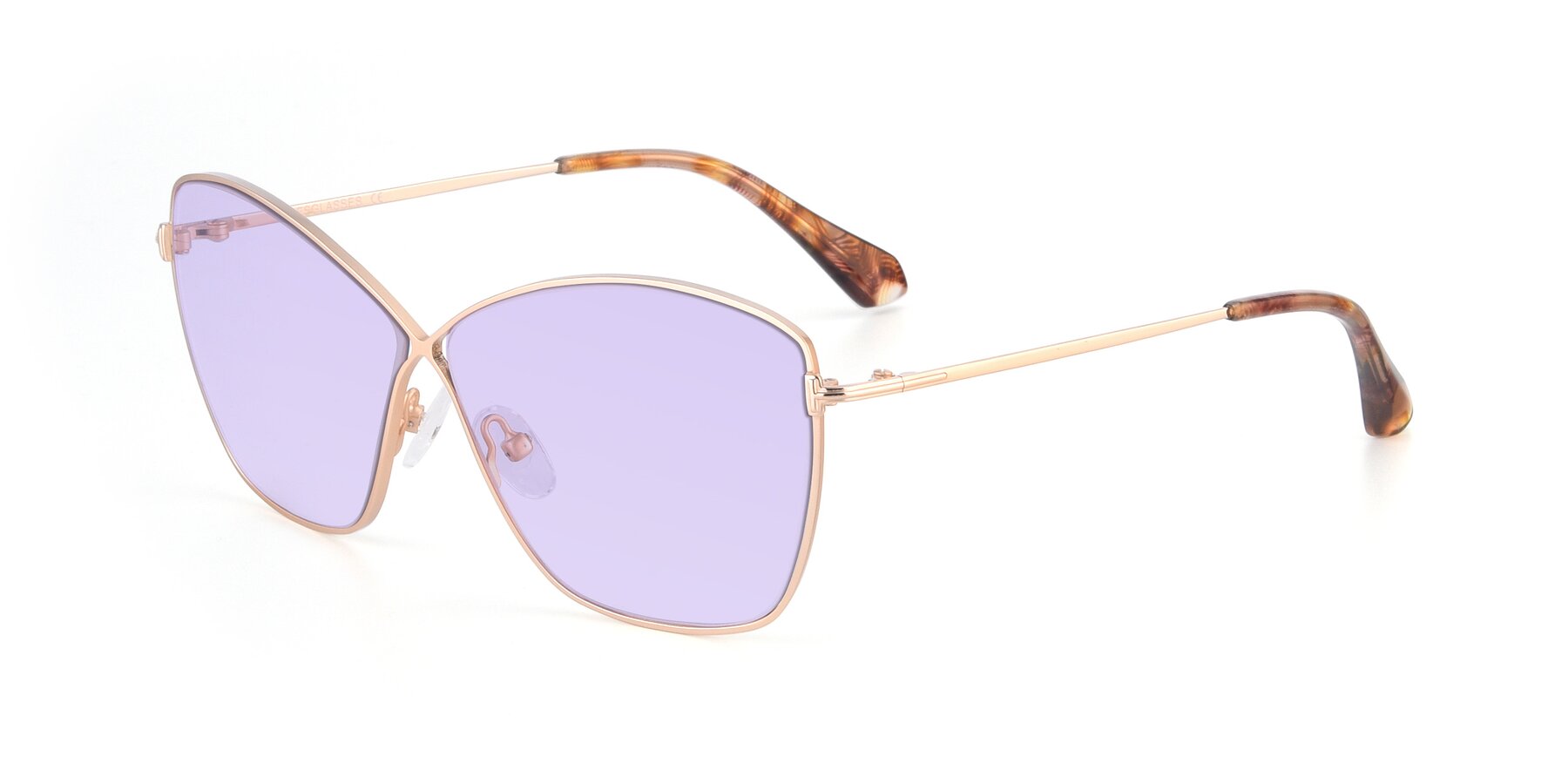 Angle of 9412 in Gold with Light Purple Tinted Lenses