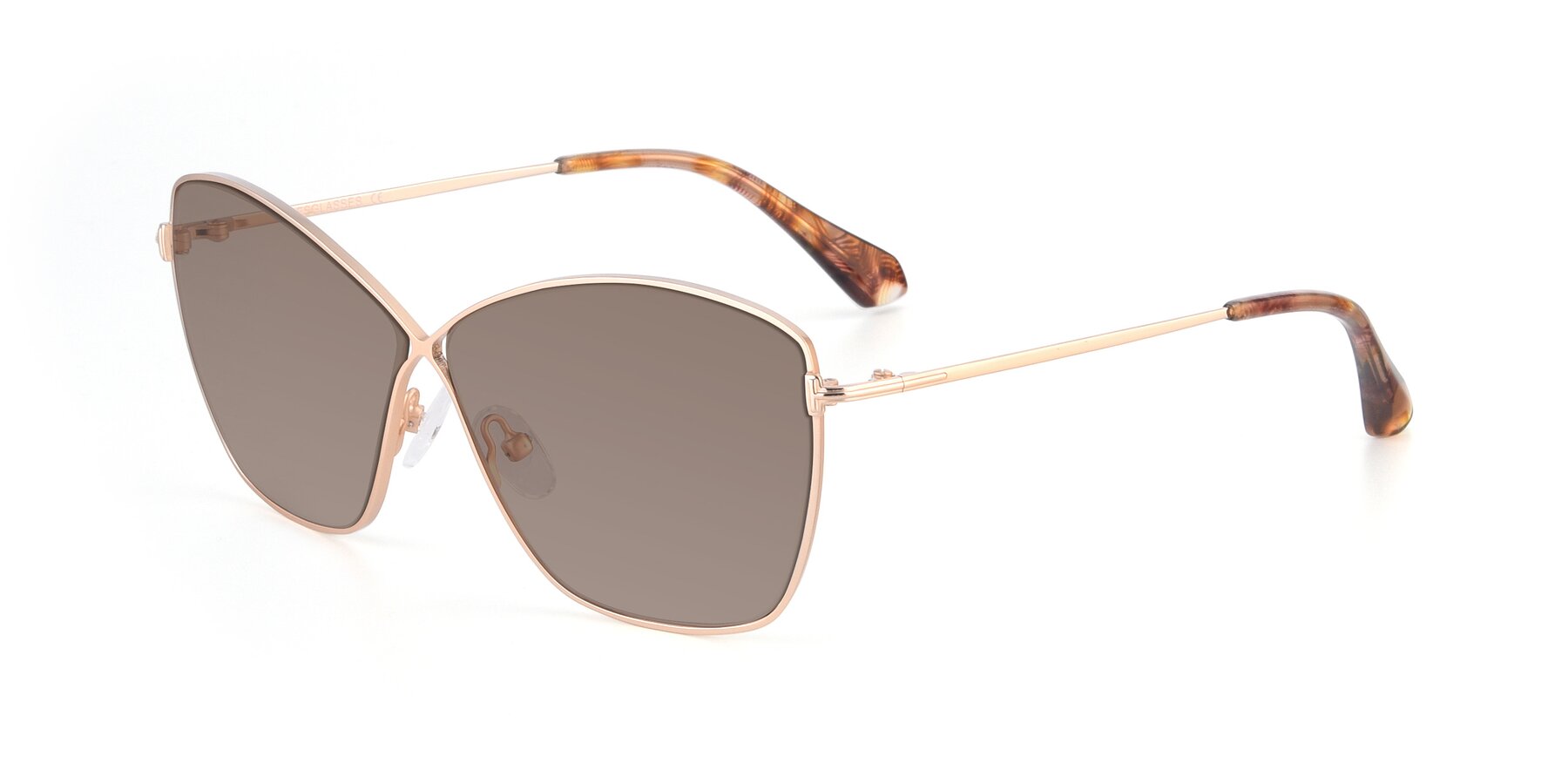Angle of 9412 in Gold with Medium Brown Tinted Lenses