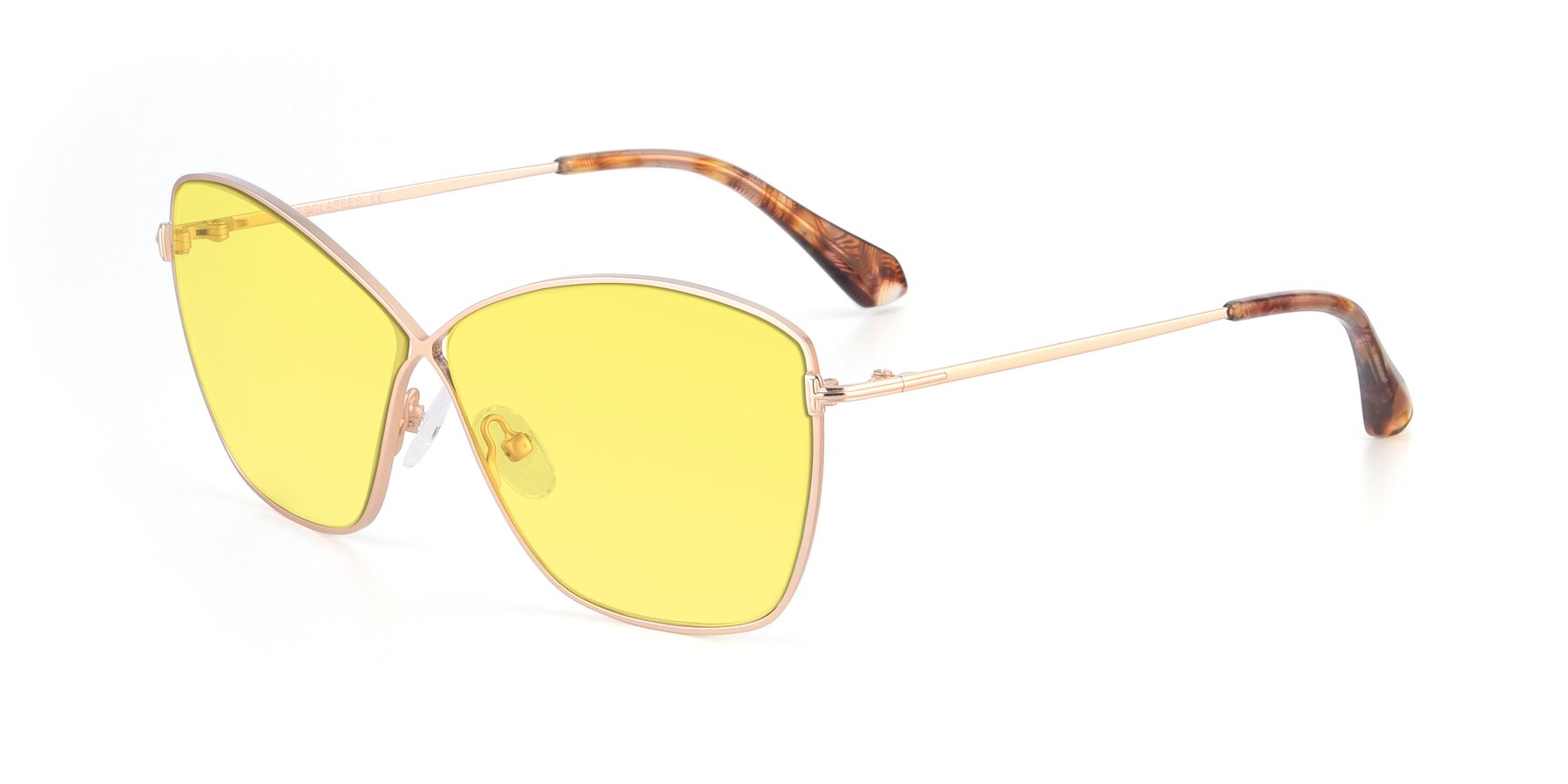 Angle of 9412 in Gold with Medium Yellow Tinted Lenses