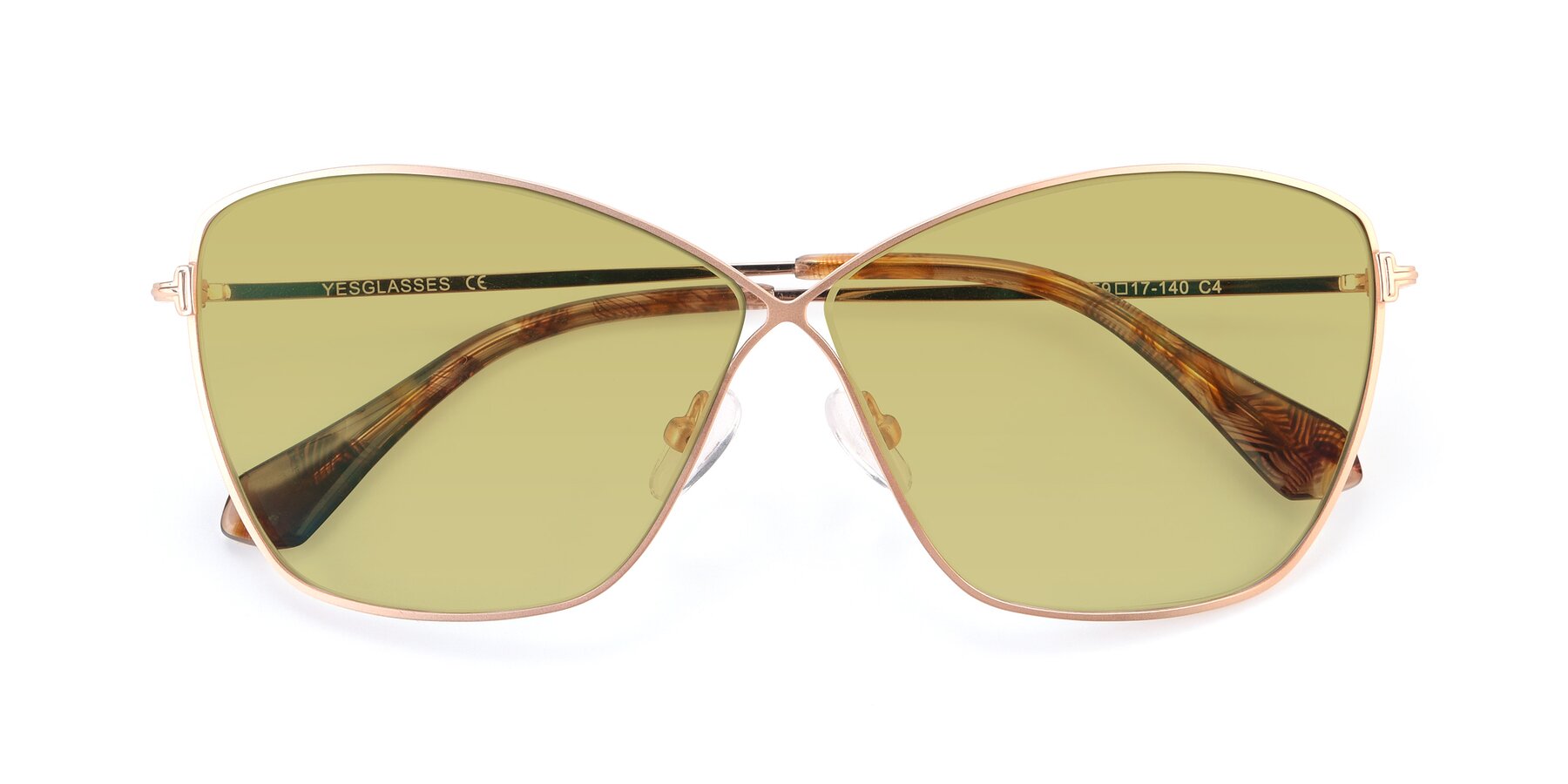 Folded Front of 9412 in Gold with Medium Champagne Tinted Lenses