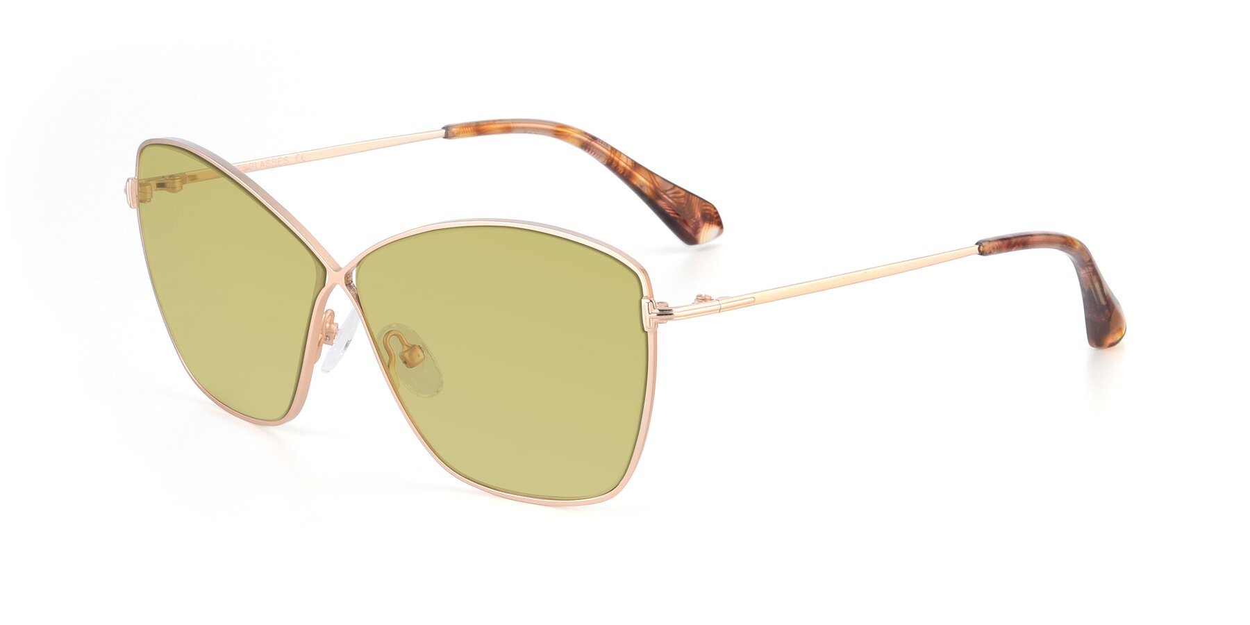 Angle of 9412 in Gold with Medium Champagne Tinted Lenses