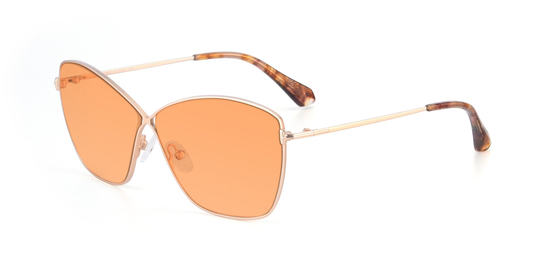 Angle of 9412 in Gold with Medium Orange Tinted Lenses