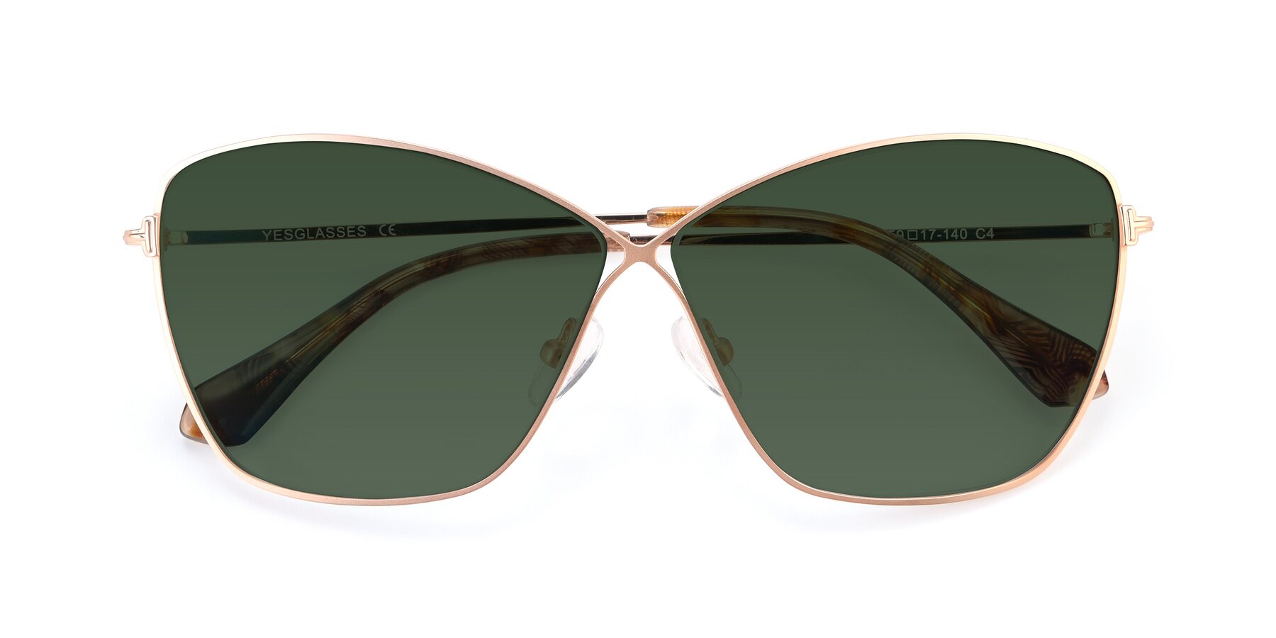 Folded Front of 9412 in Gold with Green Tinted Lenses