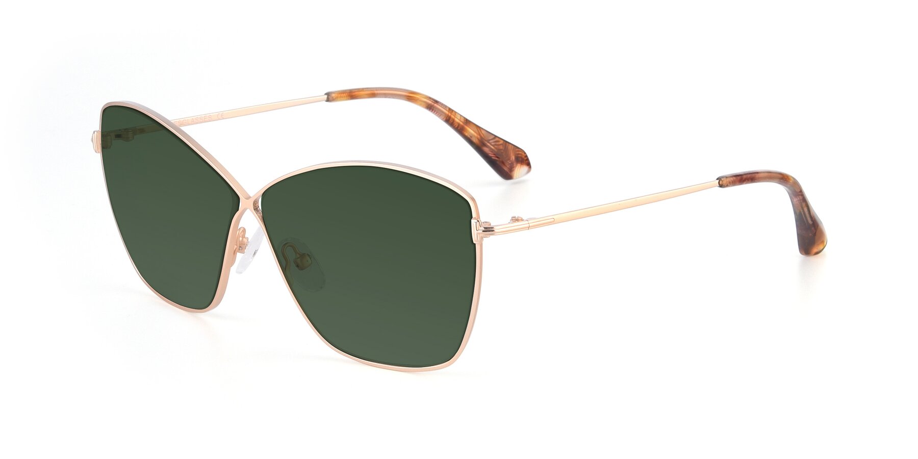 Angle of 9412 in Gold with Green Tinted Lenses