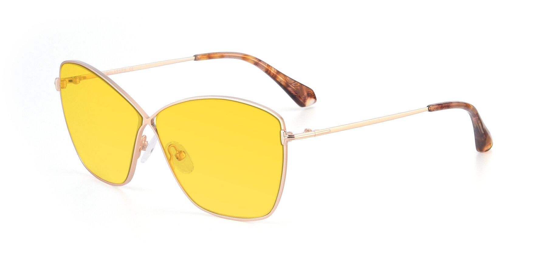 Angle of 9412 in Gold with Yellow Tinted Lenses