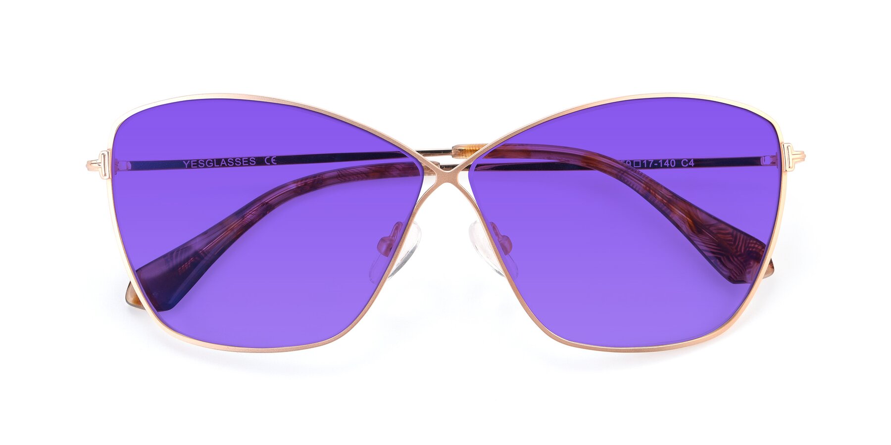 Folded Front of 9412 in Gold with Purple Tinted Lenses