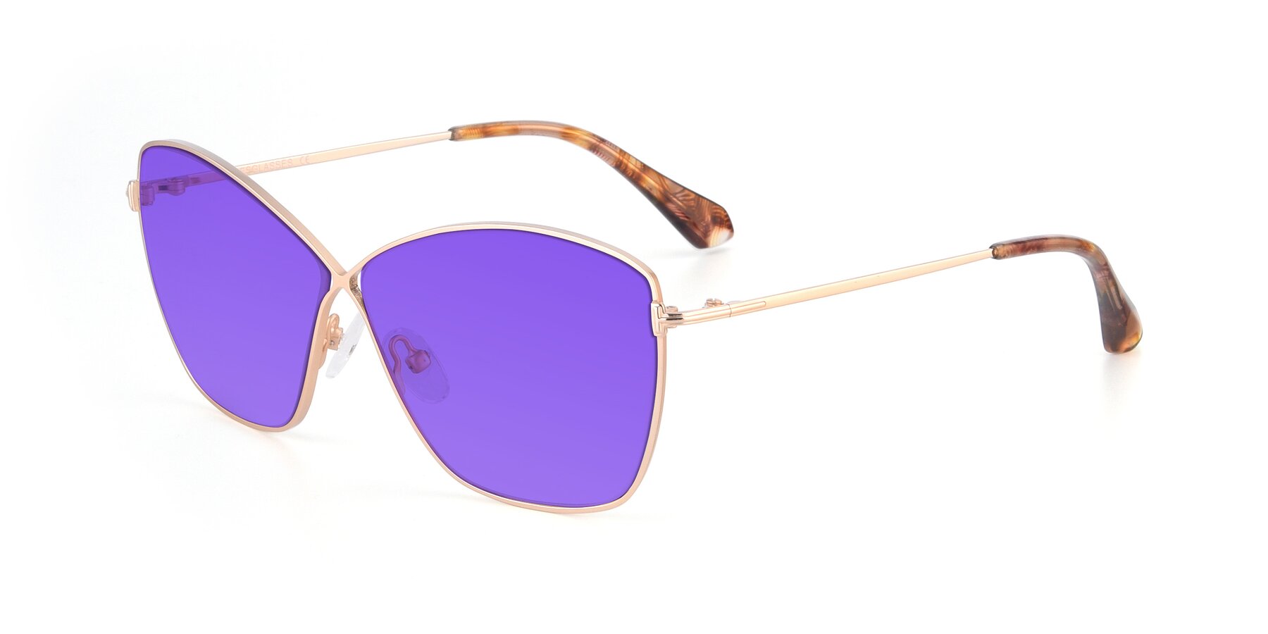 Angle of 9412 in Gold with Purple Tinted Lenses