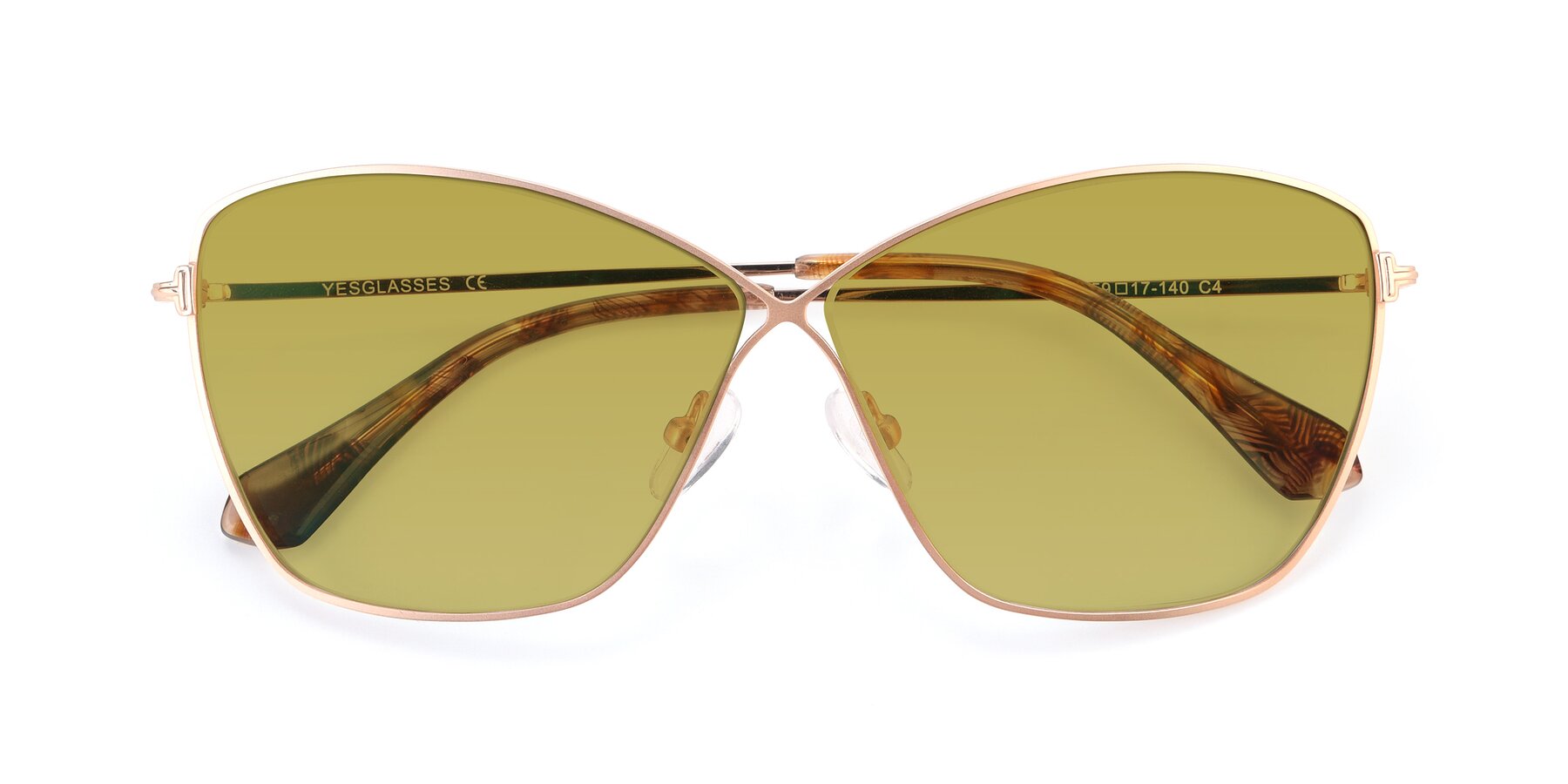 Folded Front of 9412 in Gold with Champagne Tinted Lenses