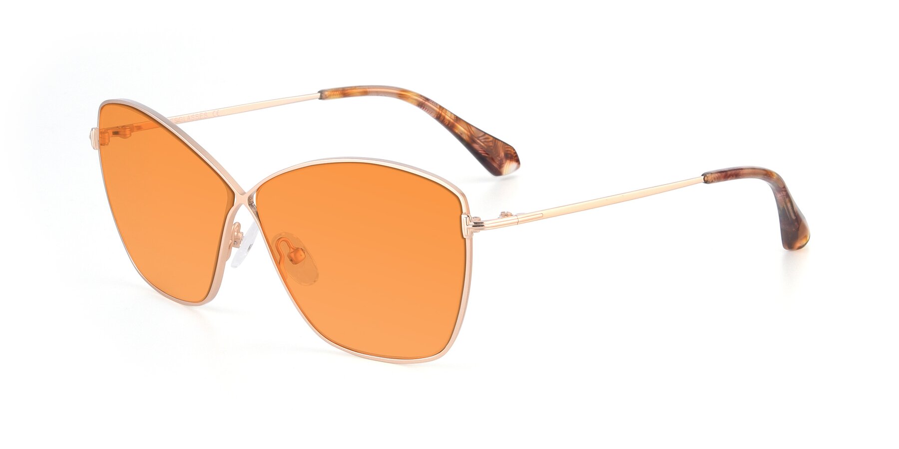 Angle of 9412 in Gold with Orange Tinted Lenses