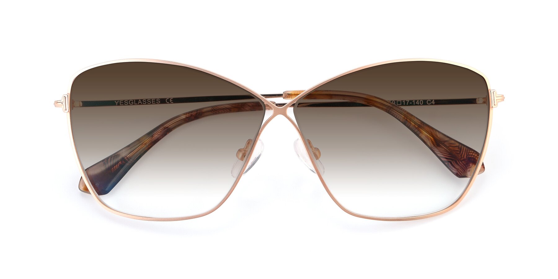 Folded Front of 9412 in Gold with Brown Gradient Lenses
