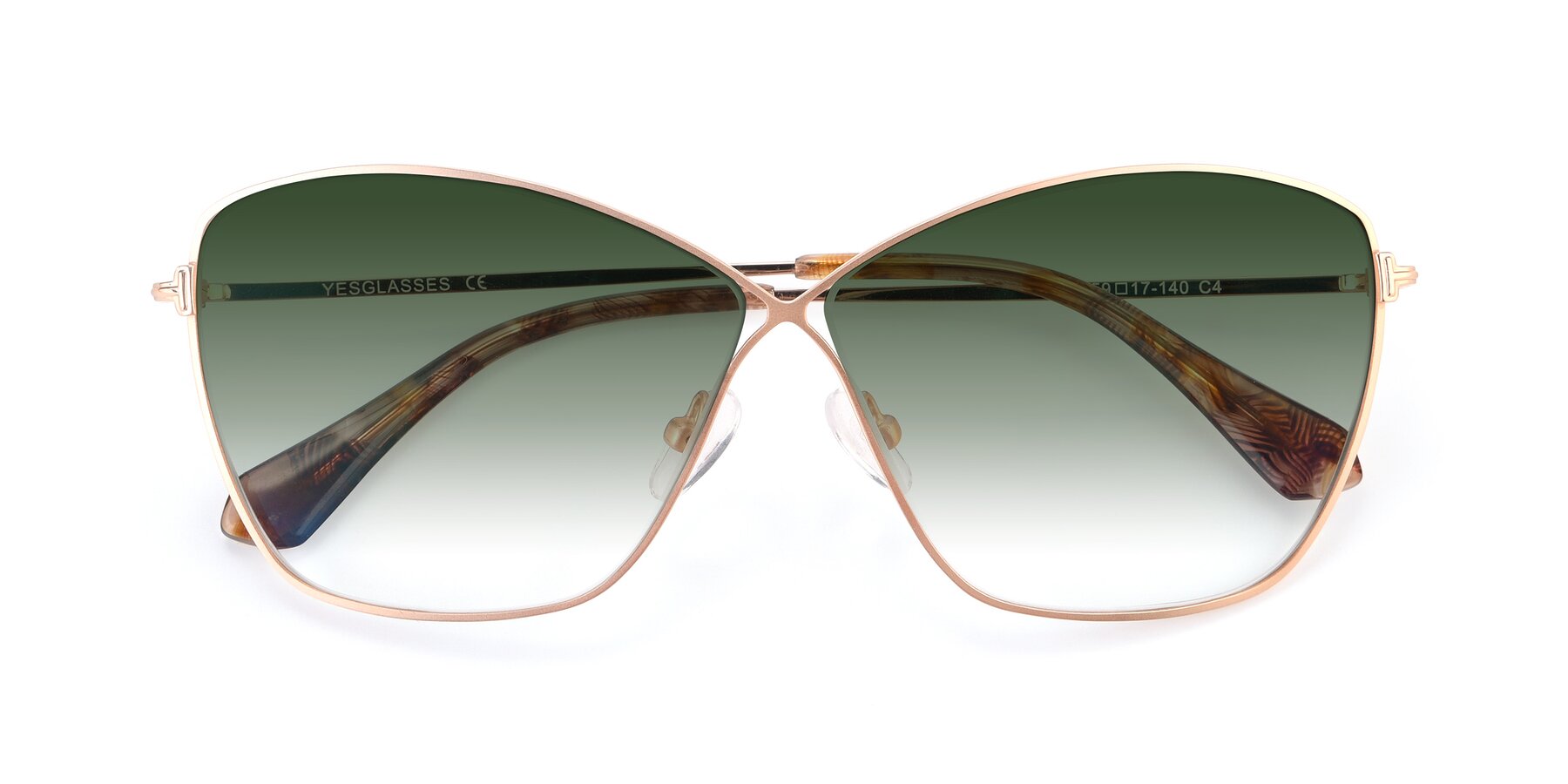 Folded Front of 9412 in Gold with Green Gradient Lenses