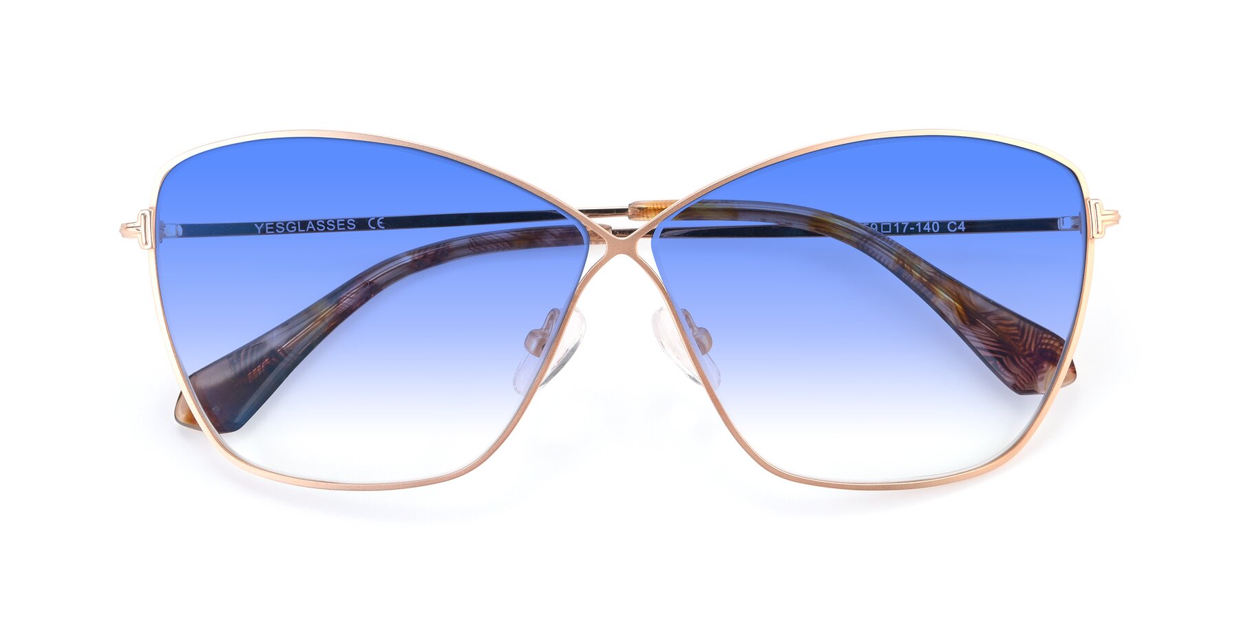 Folded Front of 9412 in Gold with Blue Gradient Lenses