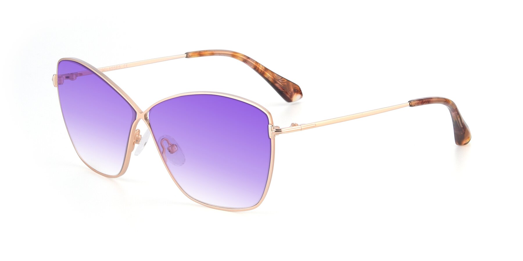 Angle of 9412 in Gold with Purple Gradient Lenses