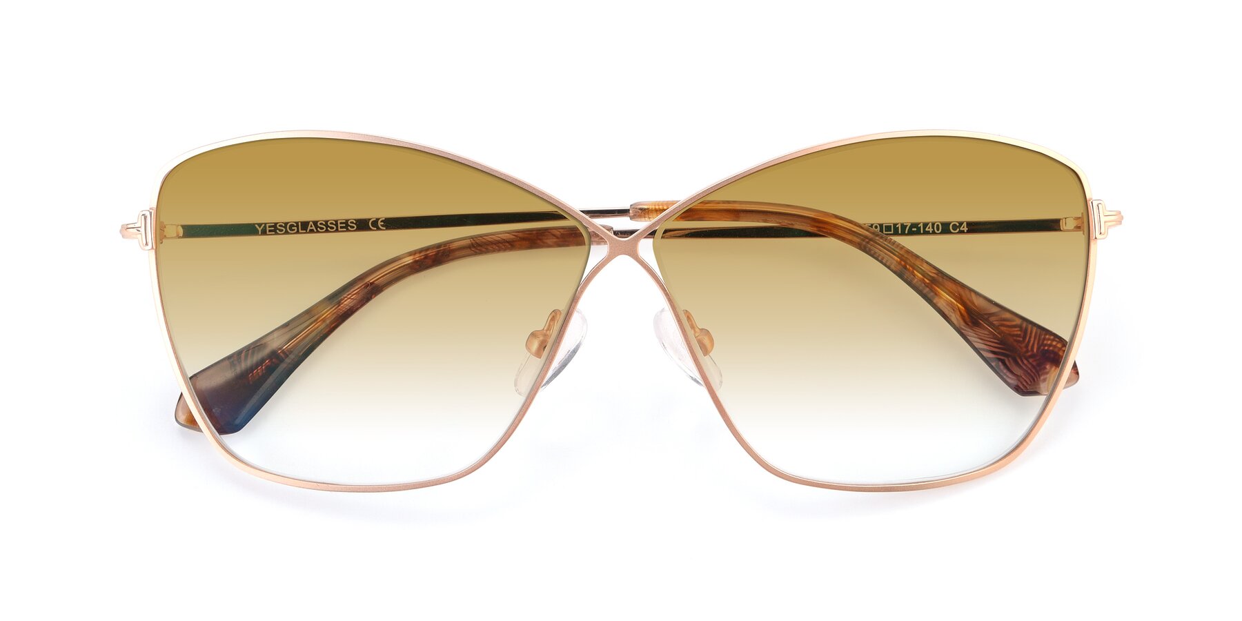 Folded Front of 9412 in Gold with Champagne Gradient Lenses