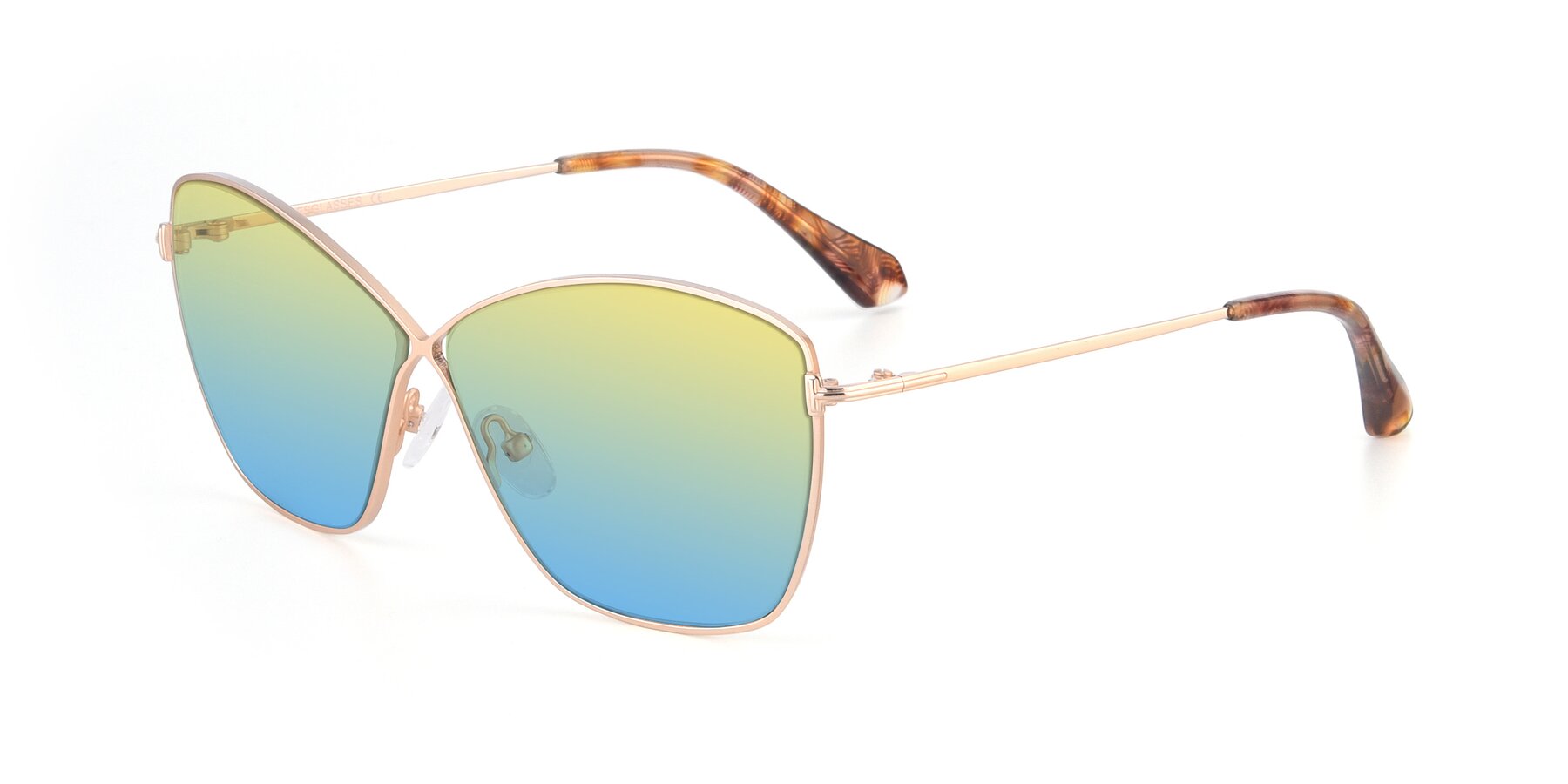 Angle of 9412 in Gold with Yellow / Blue Gradient Lenses
