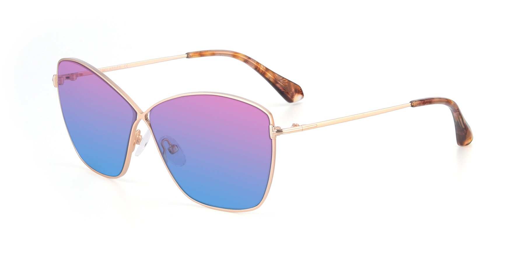 Angle of 9412 in Gold with Pink / Blue Gradient Lenses