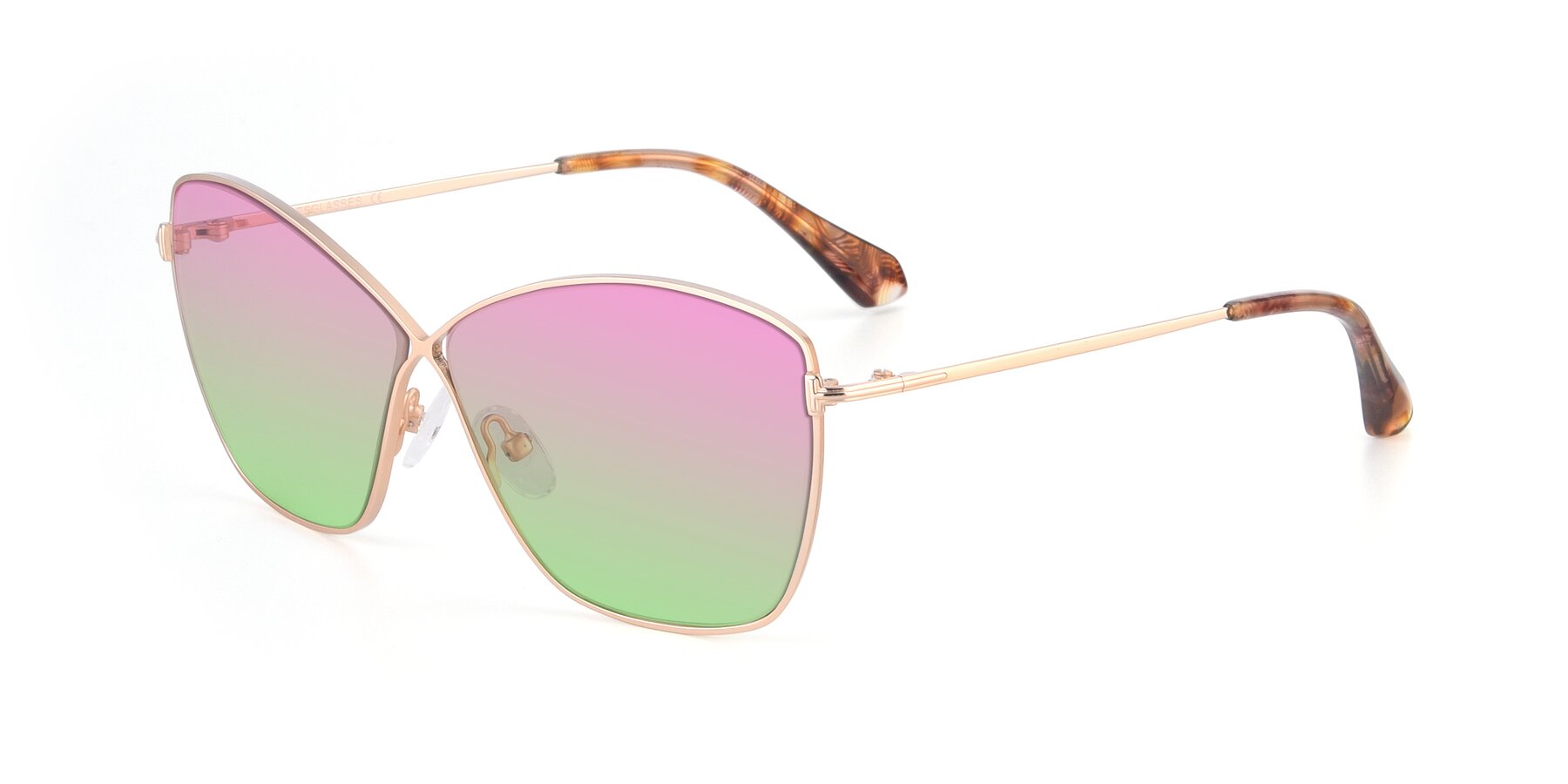 Angle of 9412 in Gold with Pink / Green Gradient Lenses
