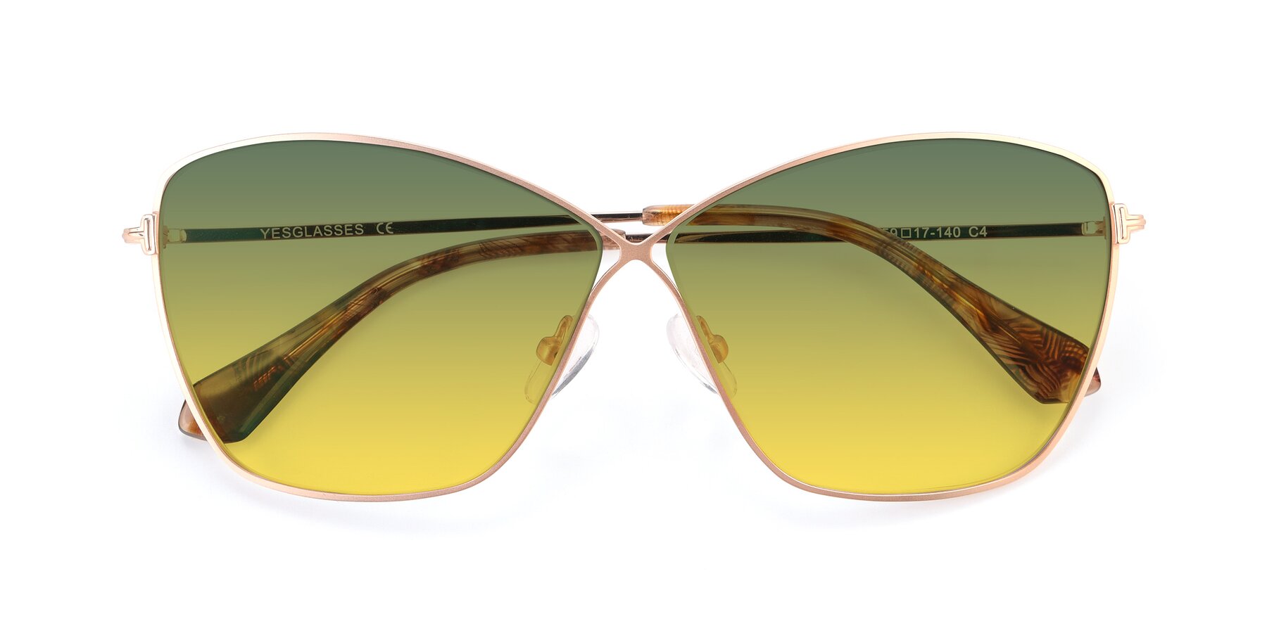 Folded Front of 9412 in Gold with Green / Yellow Gradient Lenses
