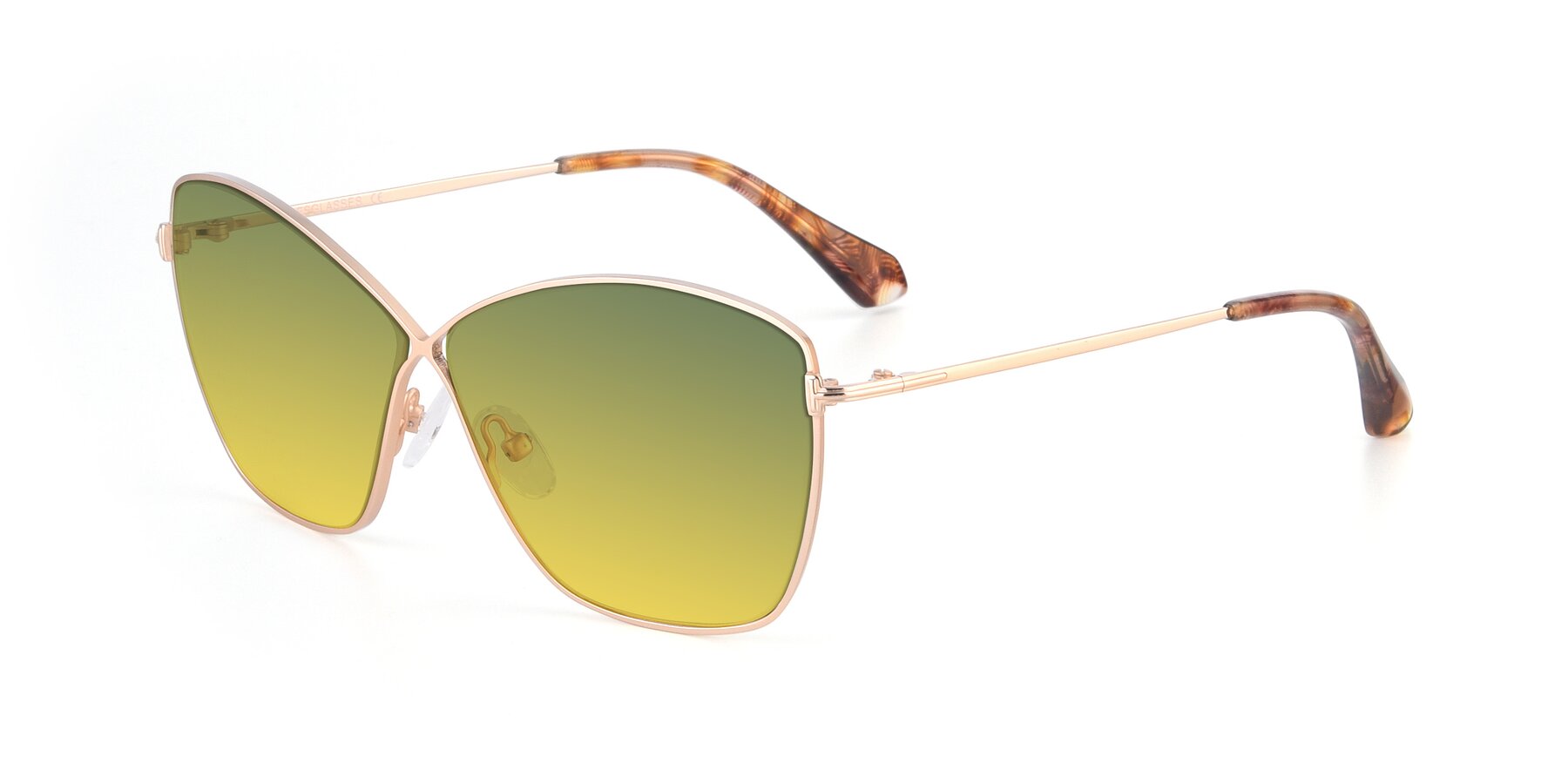 Angle of 9412 in Gold with Green / Yellow Gradient Lenses