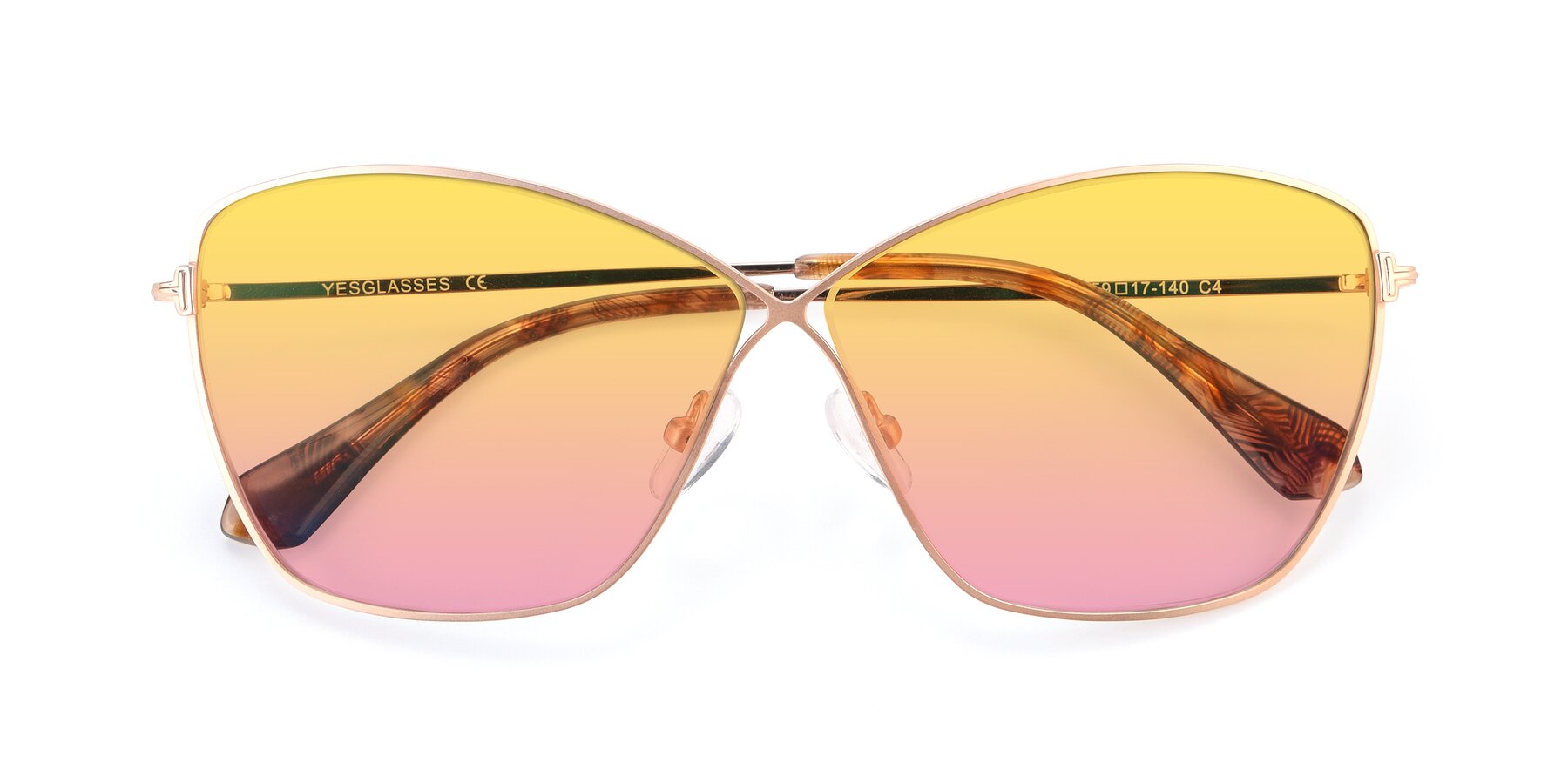 Folded Front of 9412 in Gold with Yellow / Pink Gradient Lenses