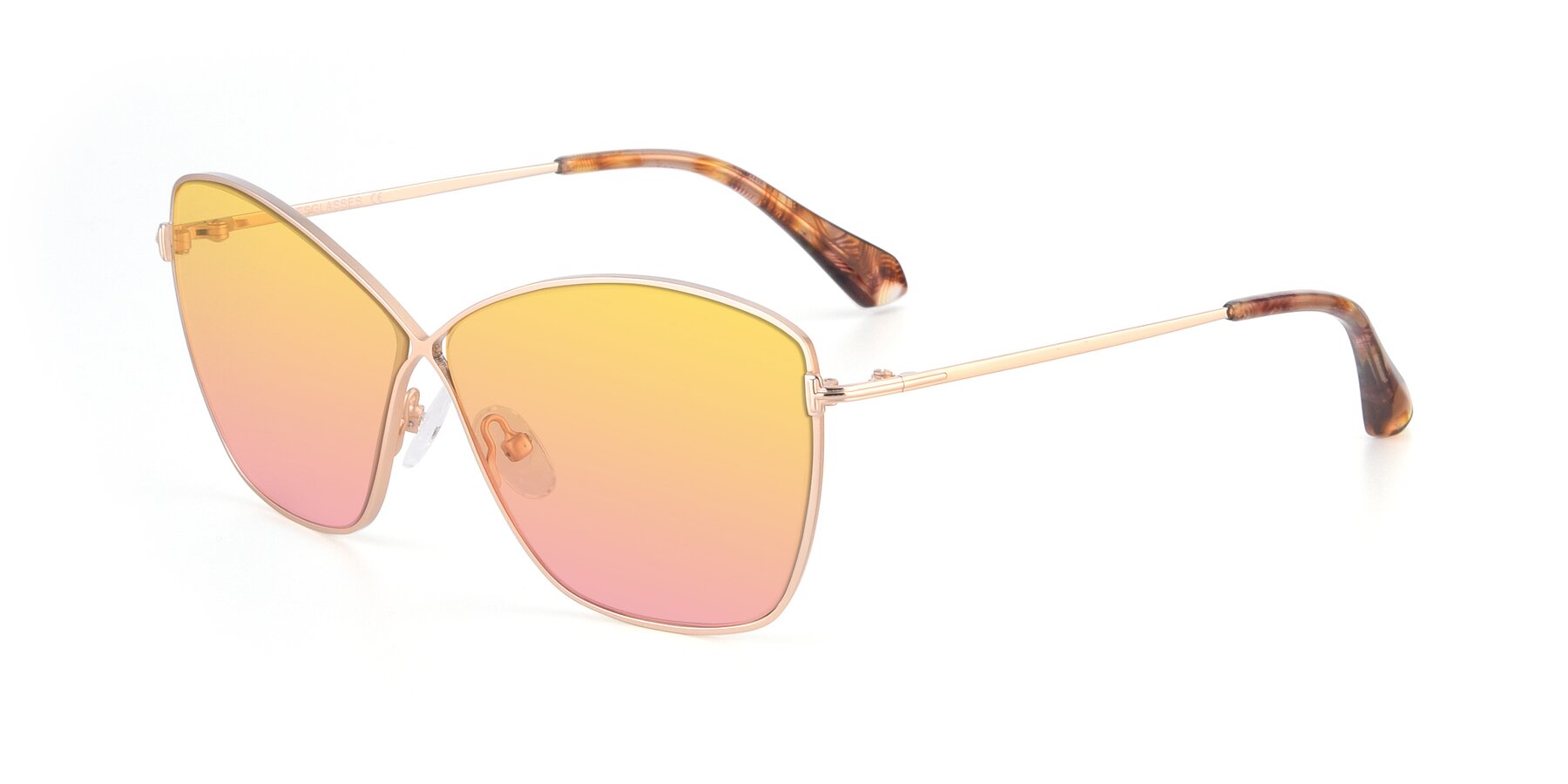Angle of 9412 in Gold with Yellow / Pink Gradient Lenses