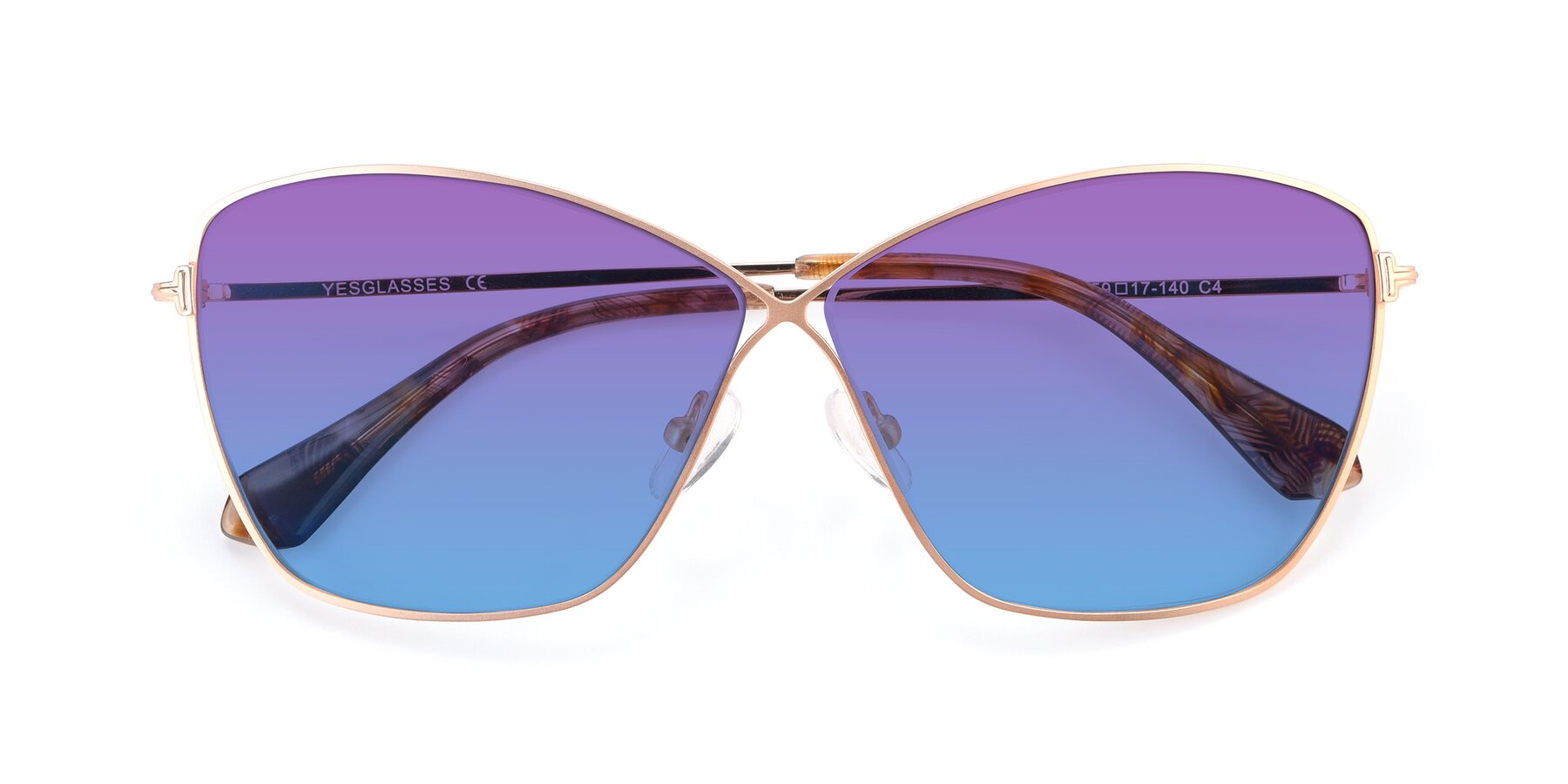 Folded Front of 9412 in Gold with Purple / Blue Gradient Lenses