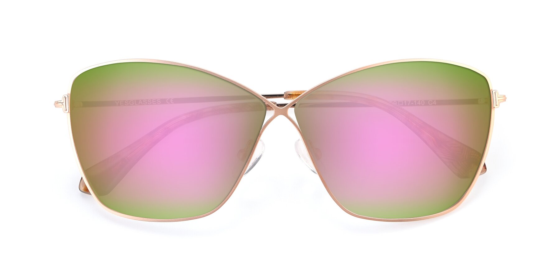 Folded Front of 9412 in Gold with Pink Mirrored Lenses