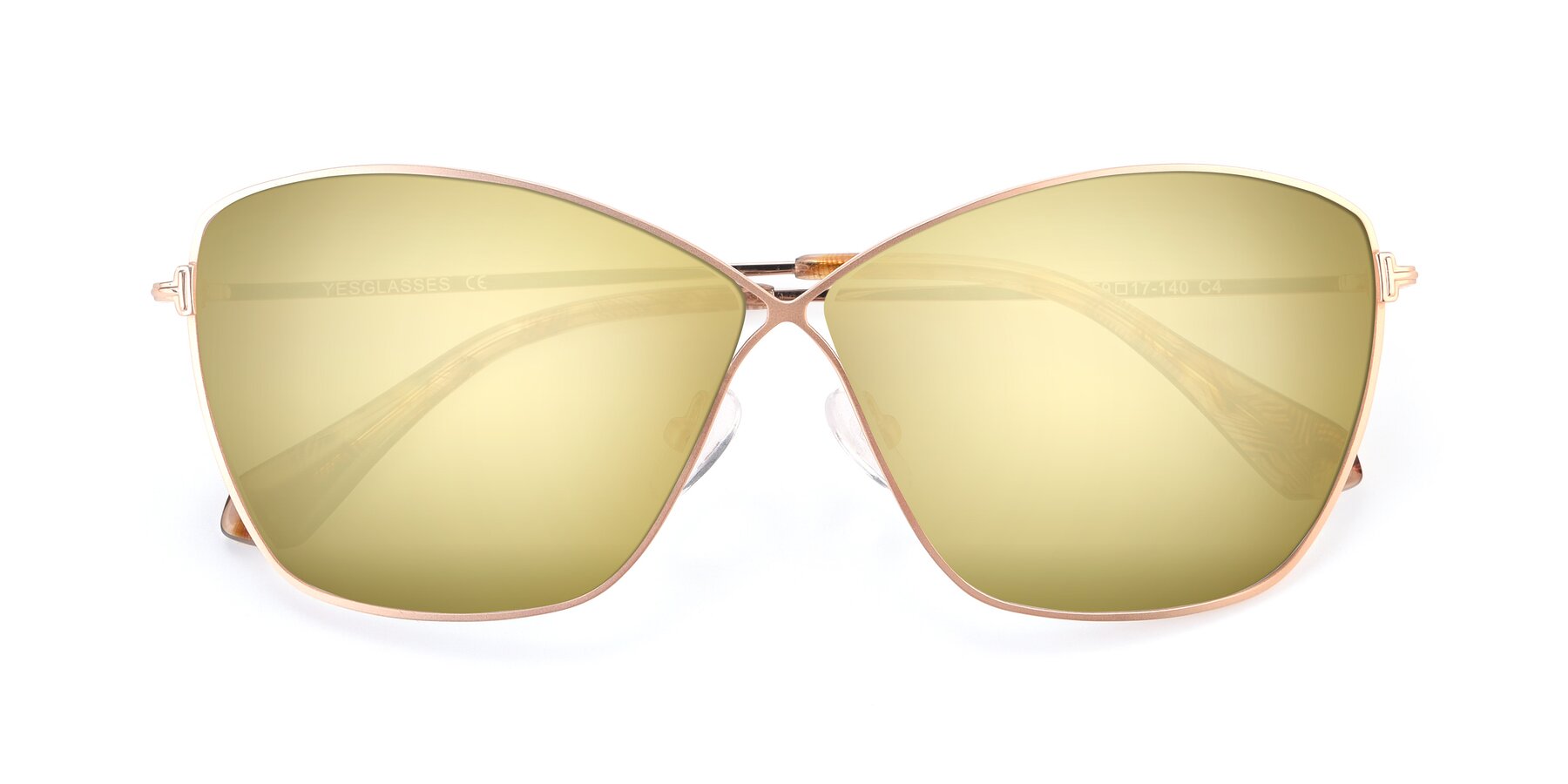 Folded Front of 9412 in Gold with Gold Mirrored Lenses