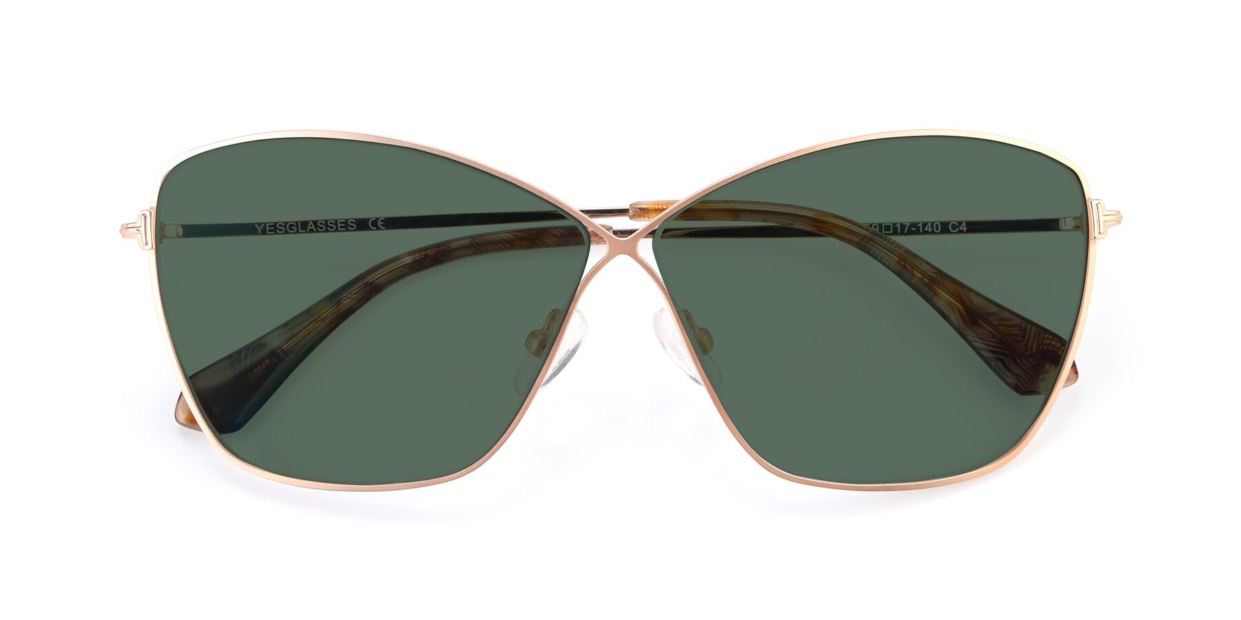 Folded Front of 9412 in Gold with Green Polarized Lenses