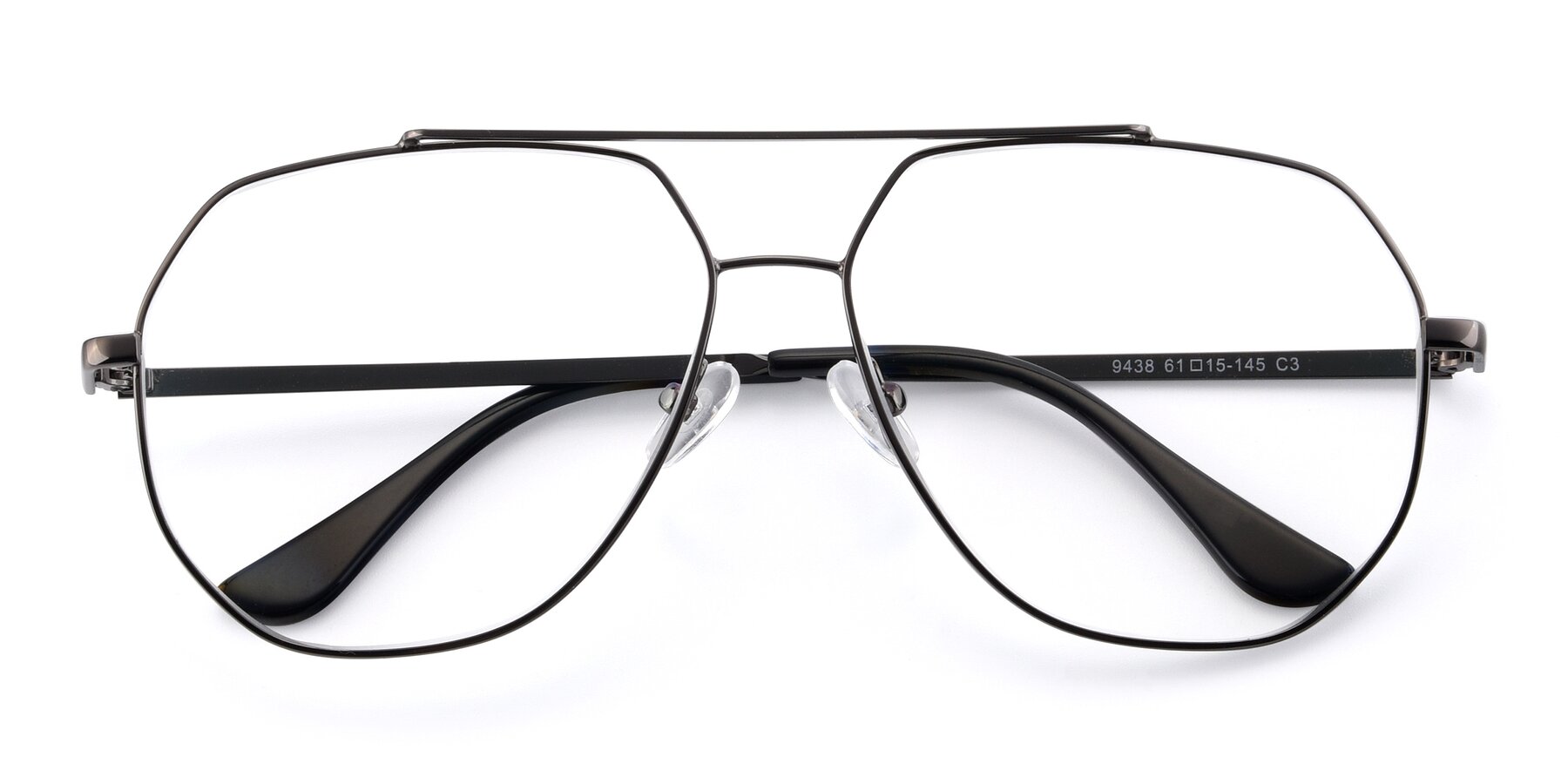 Folded Front of 9438 in Gunmetal with Clear Reading Eyeglass Lenses