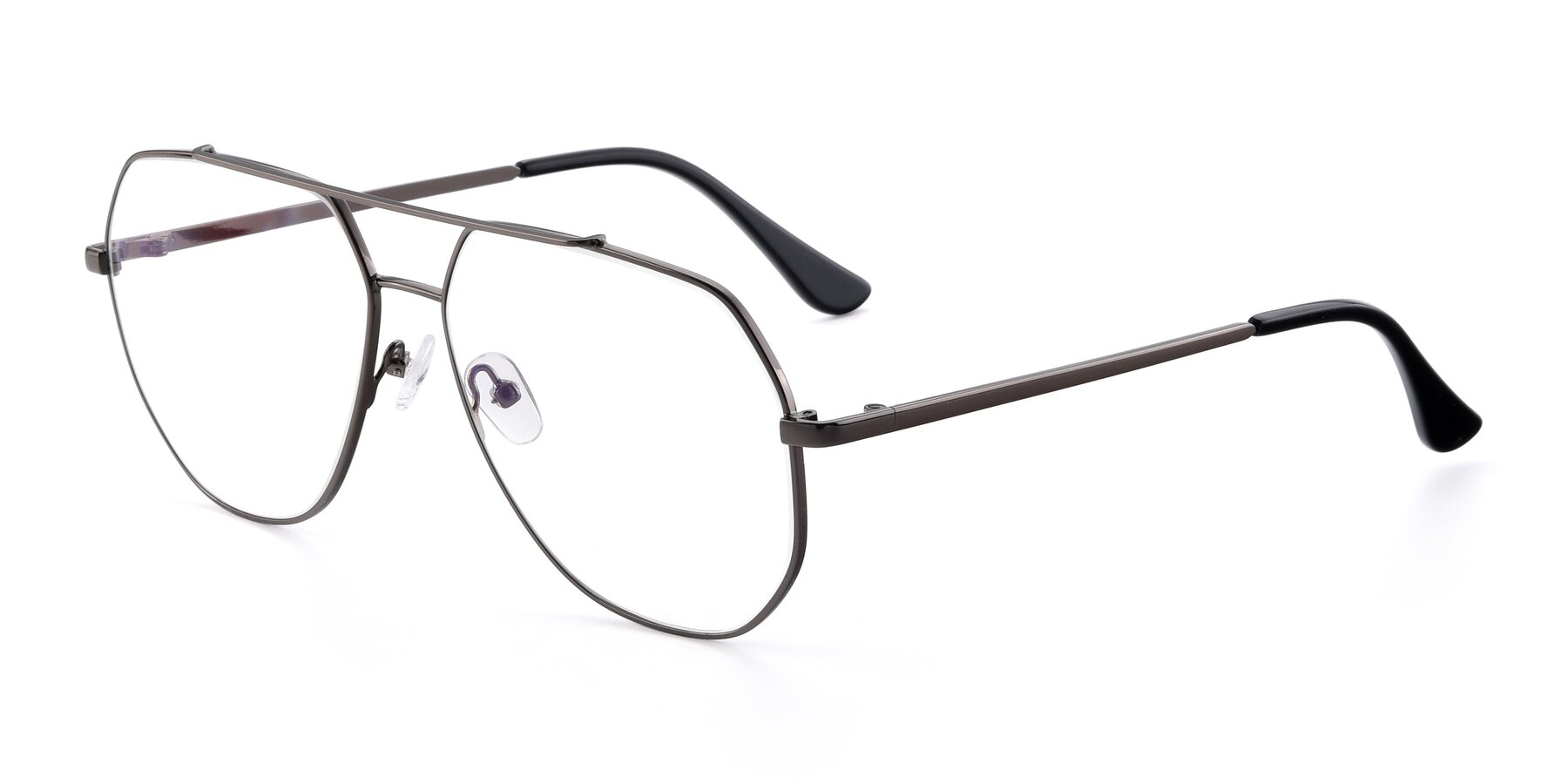 Angle of 9438 in Gunmetal with Clear Reading Eyeglass Lenses