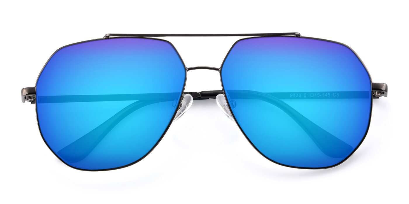 9438 - Gunmetal Flash Mirrored Sunglasses