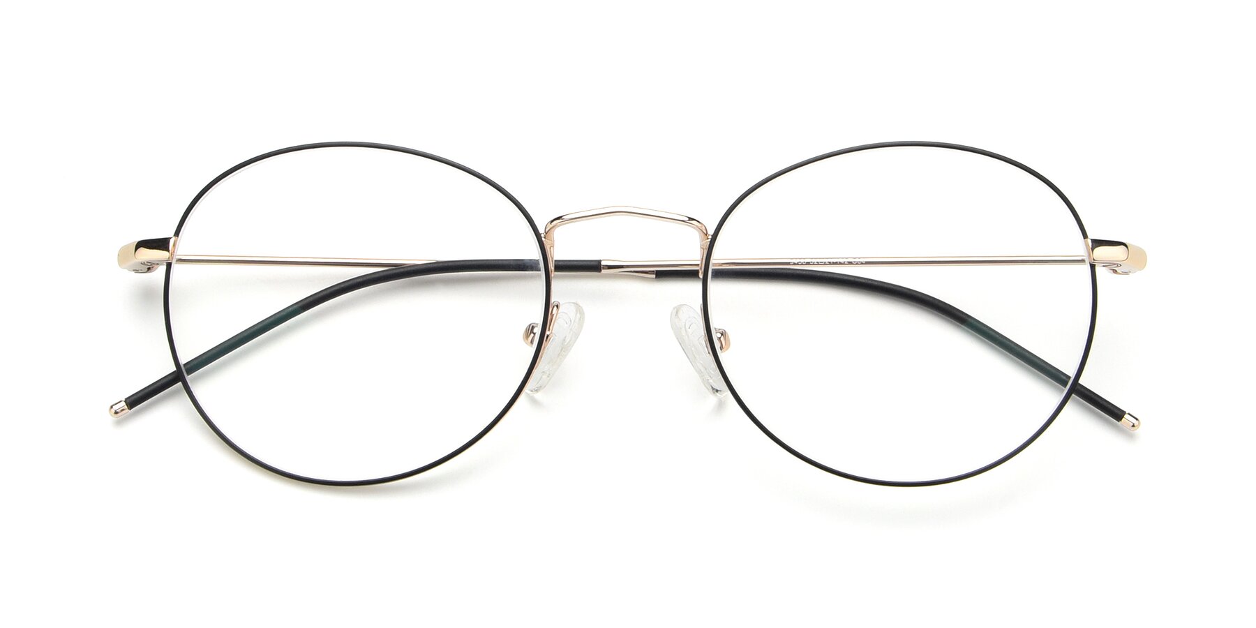 Folded Front of 9458 in Gold-Black with Clear Reading Eyeglass Lenses