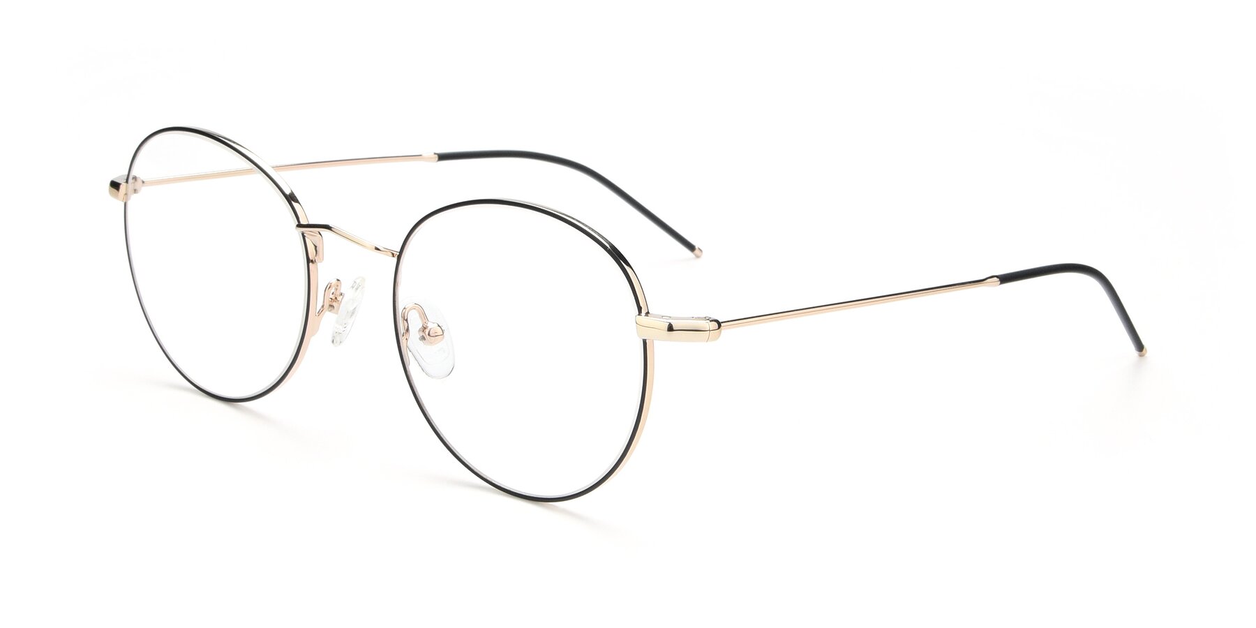 Angle of 9458 in Gold-Black with Clear Reading Eyeglass Lenses